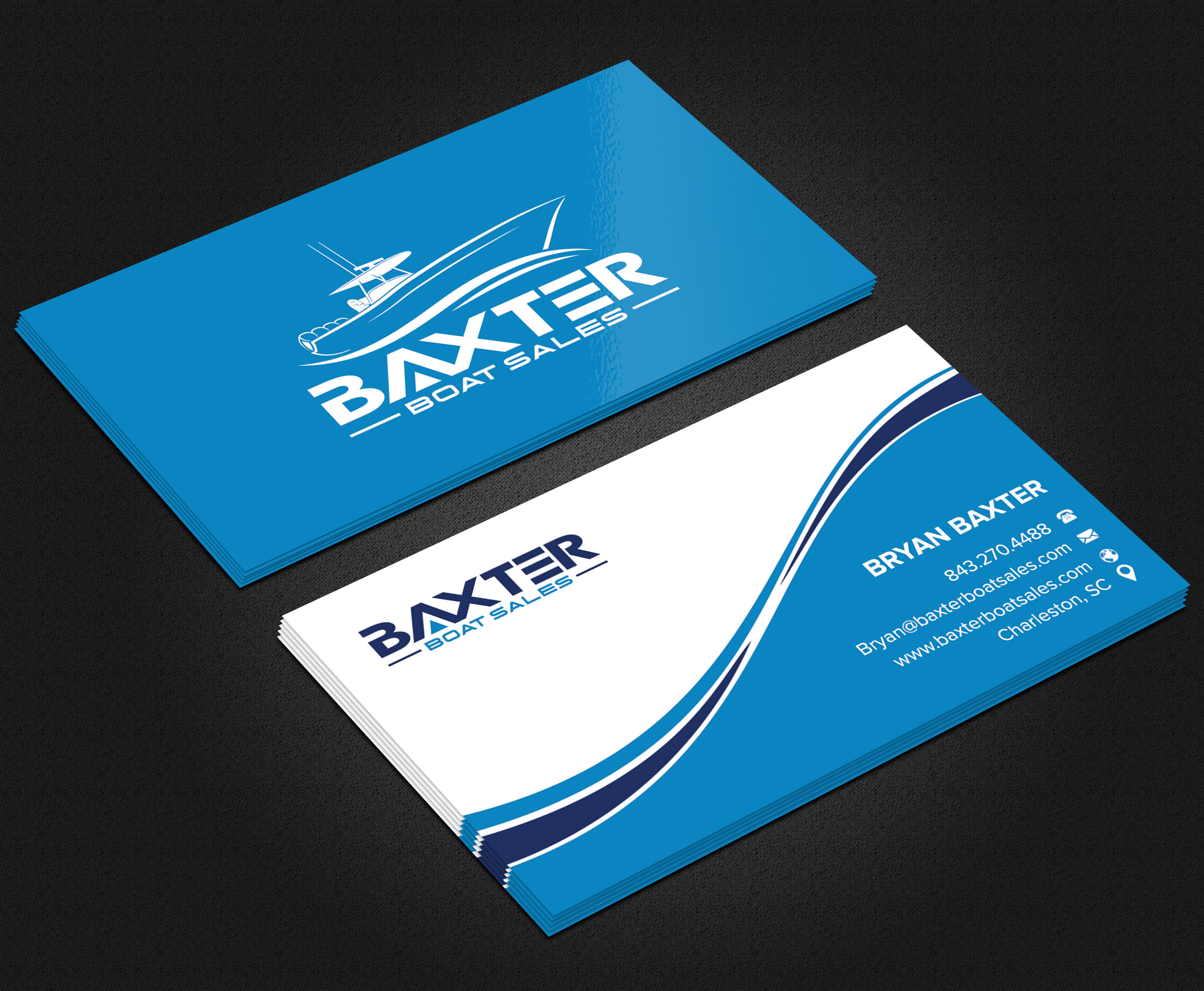 Business Card Design by sadikul islam for Baxter Boat Sales | Design #31427078