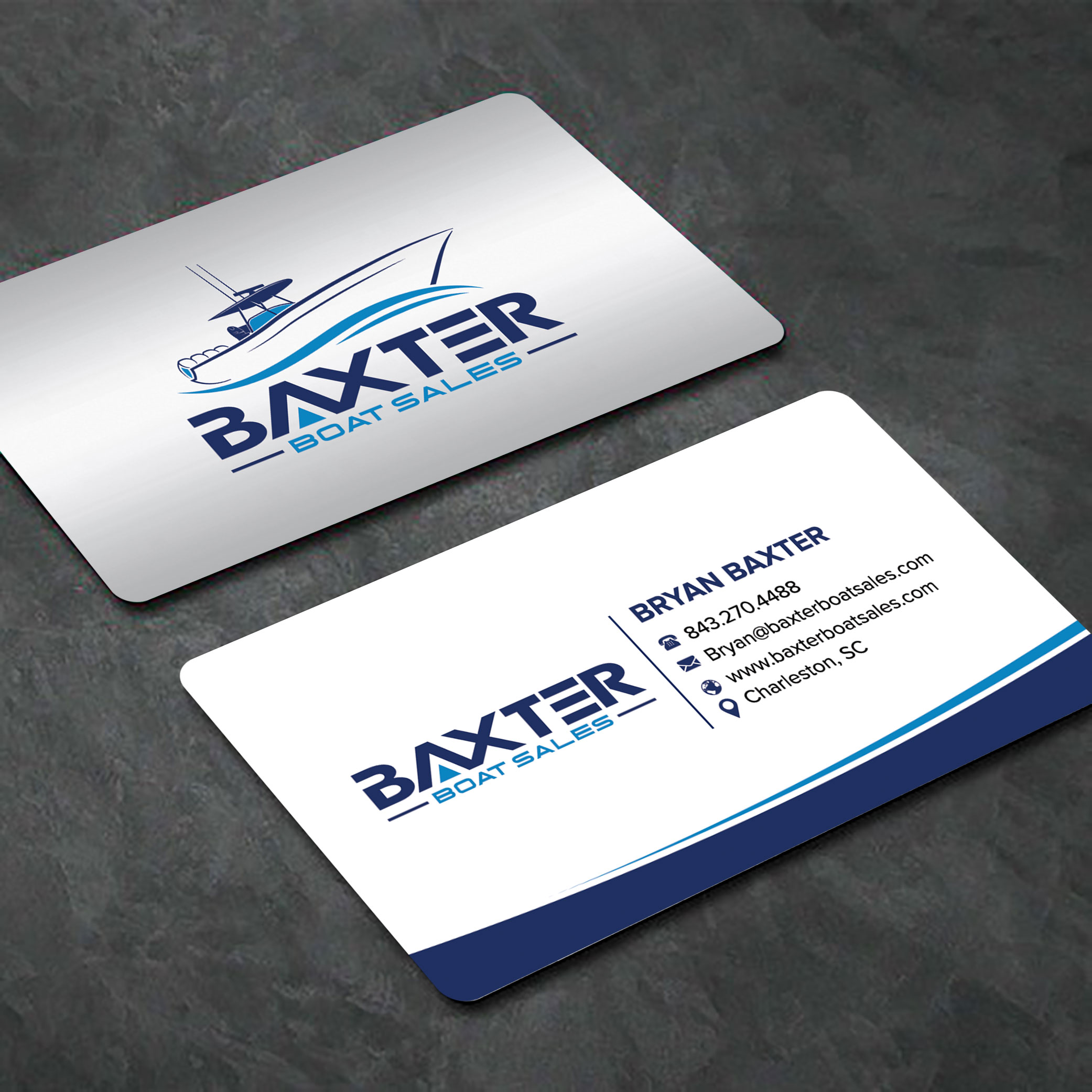 Business Card Design by sadikul islam for Baxter Boat Sales | Design #31429440