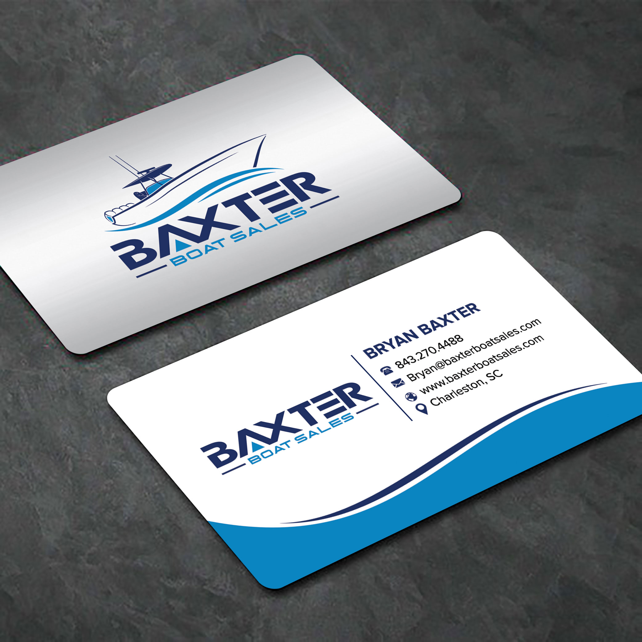 Business Card Design by sadikul islam for Baxter Boat Sales | Design #31429443