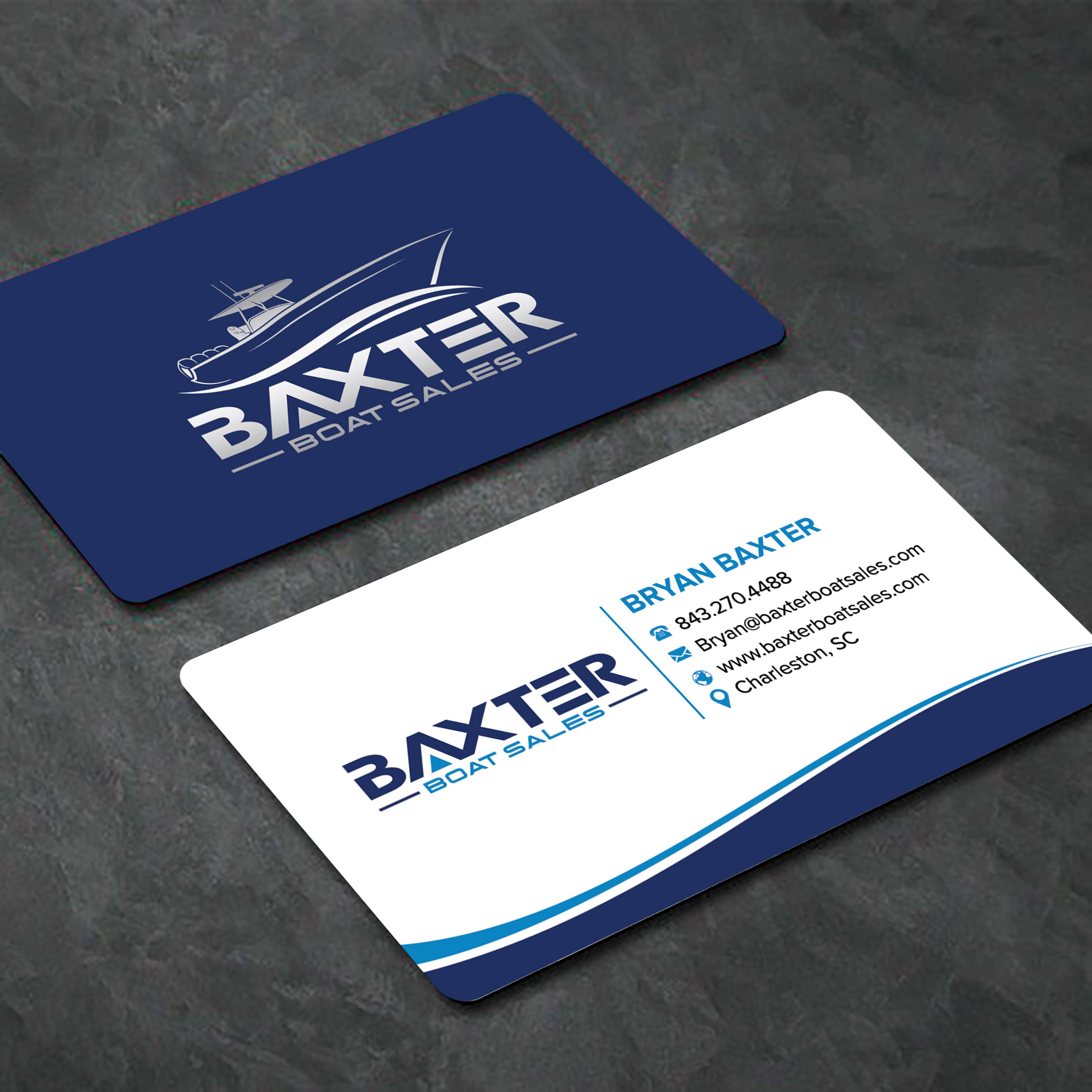 Business Card Design by sadikul islam for Baxter Boat Sales | Design #31429493