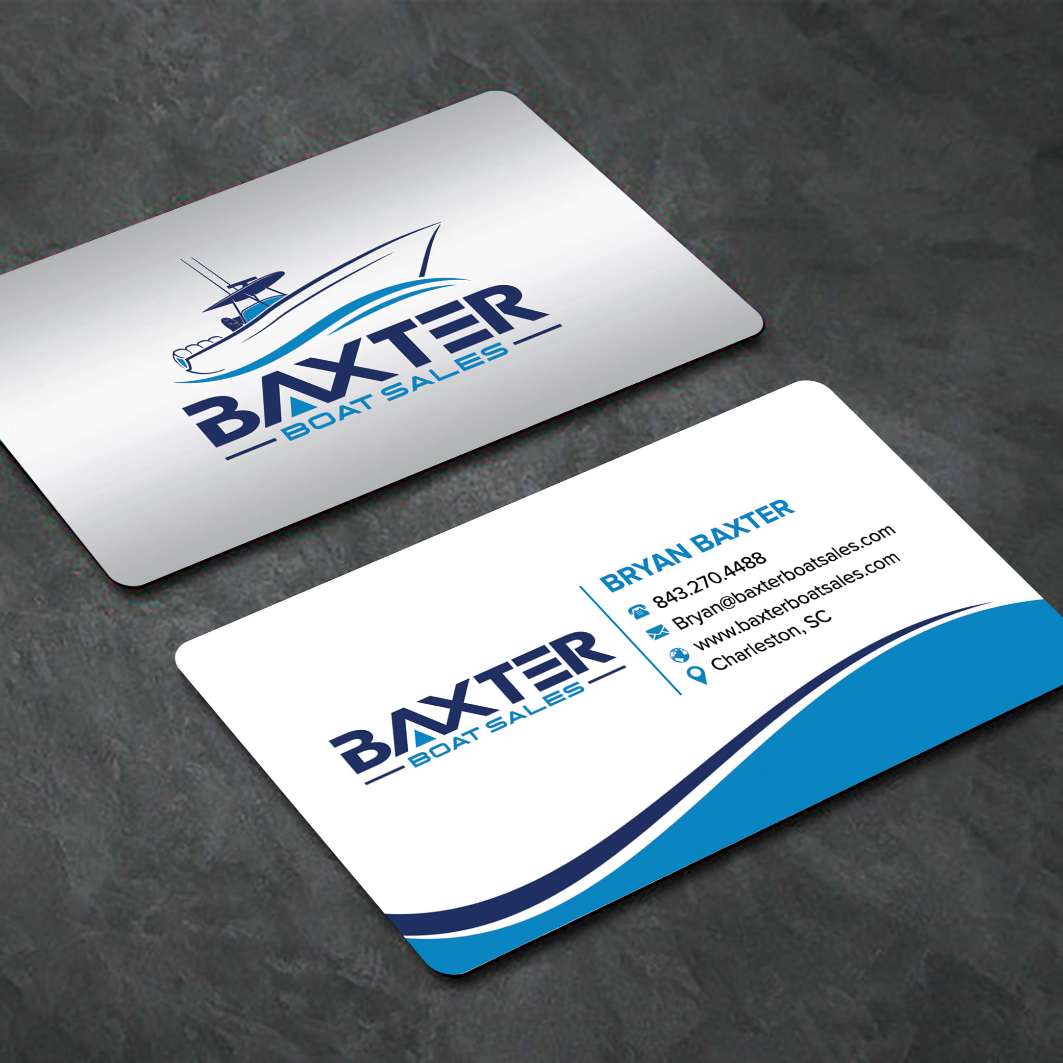 Business Card Design by sadikul islam for Baxter Boat Sales | Design #31429500