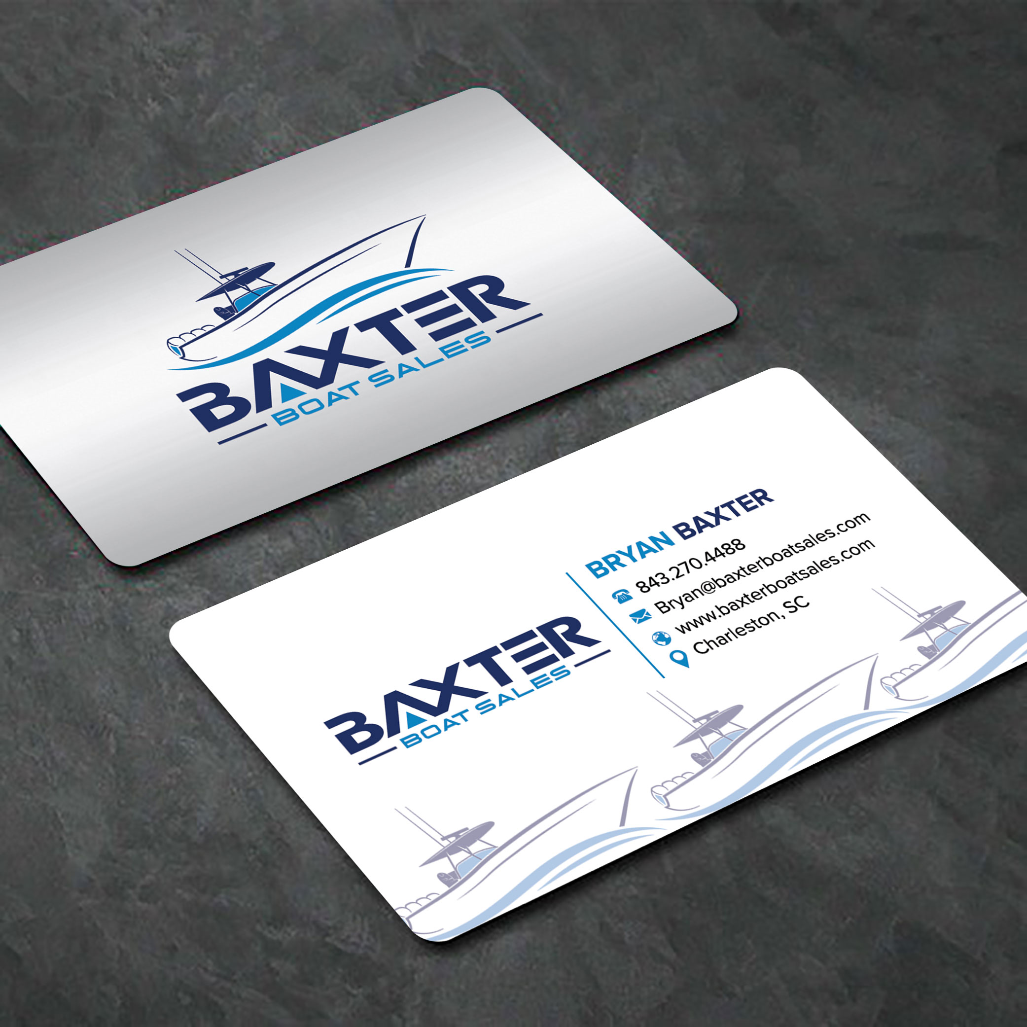 Business Card Design by sadikul islam for Baxter Boat Sales | Design #31429711
