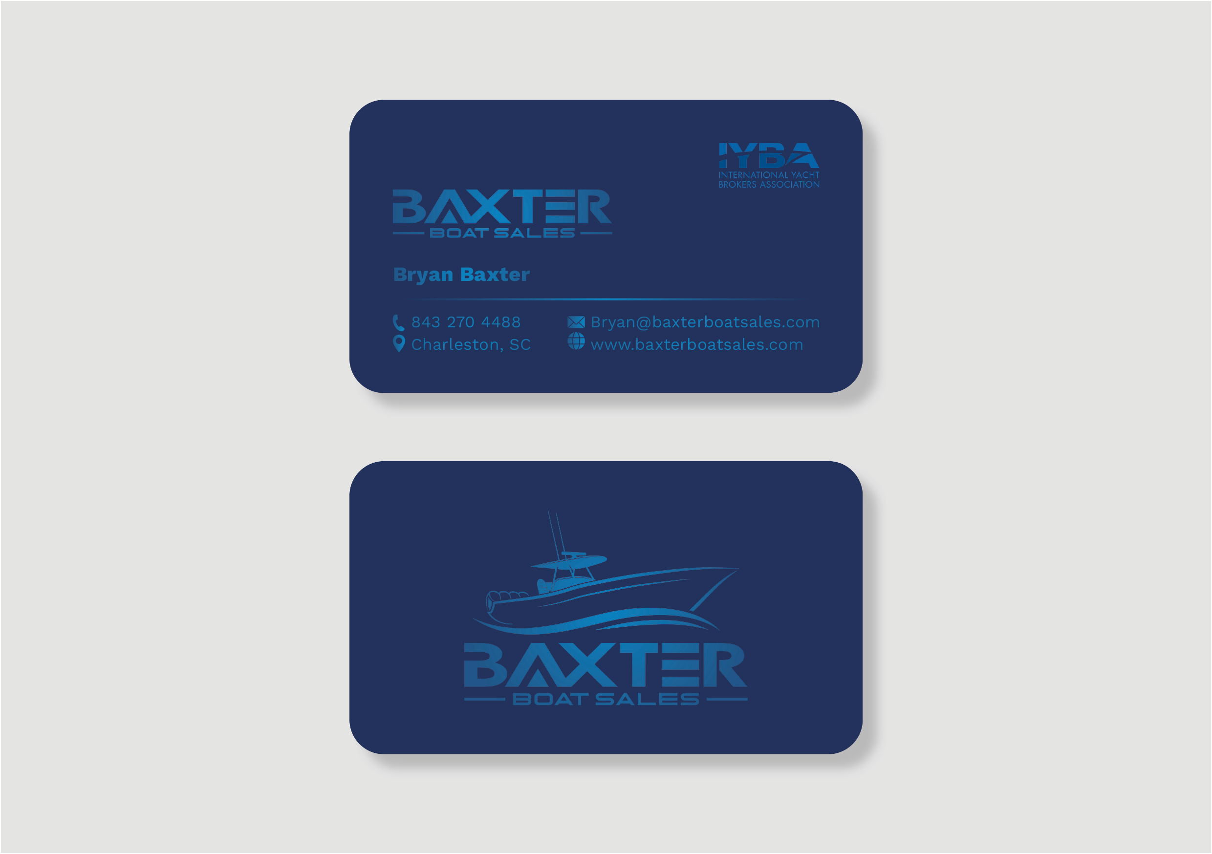 Business Card Design by MarkoE for Baxter Boat Sales | Design #31496759