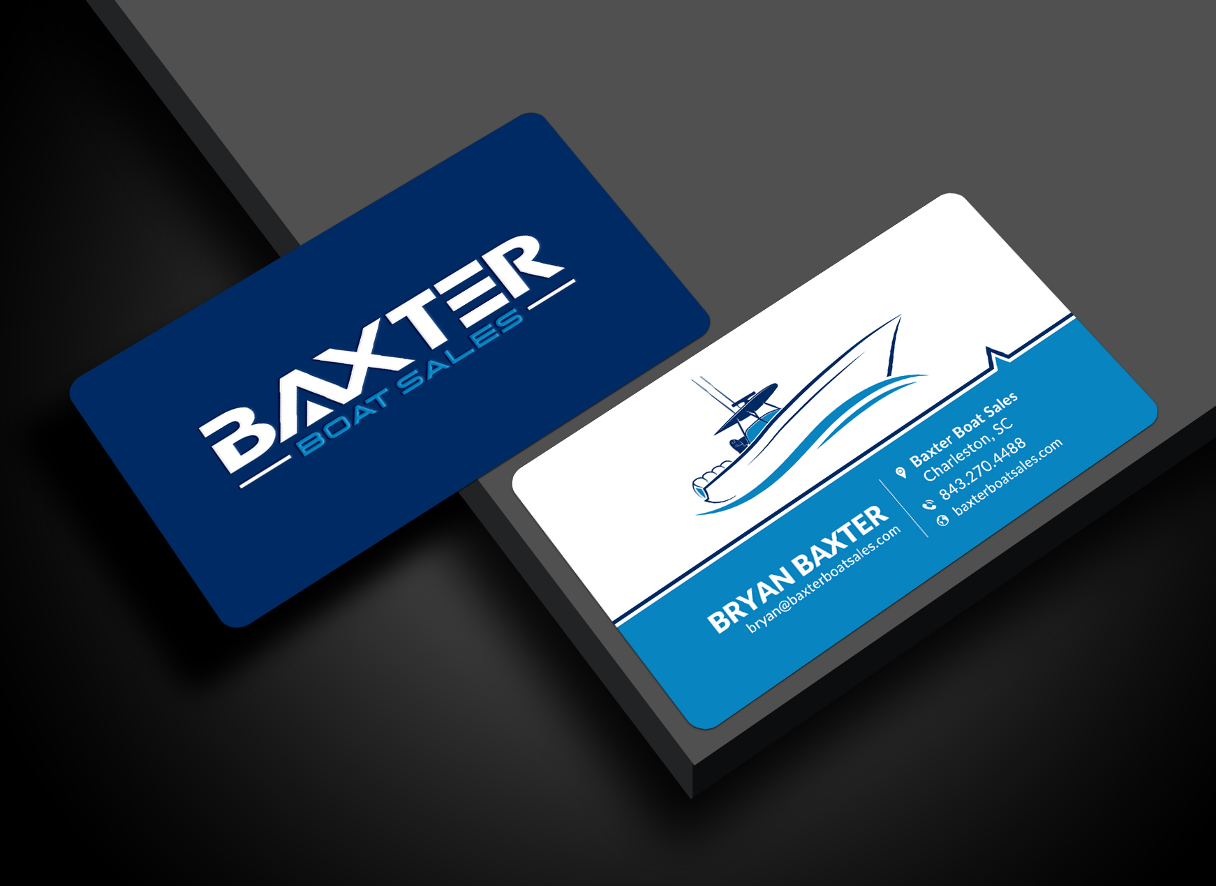 Business Card Design by Sun Moon Graphic Designer for Baxter Boat Sales | Design #31422977