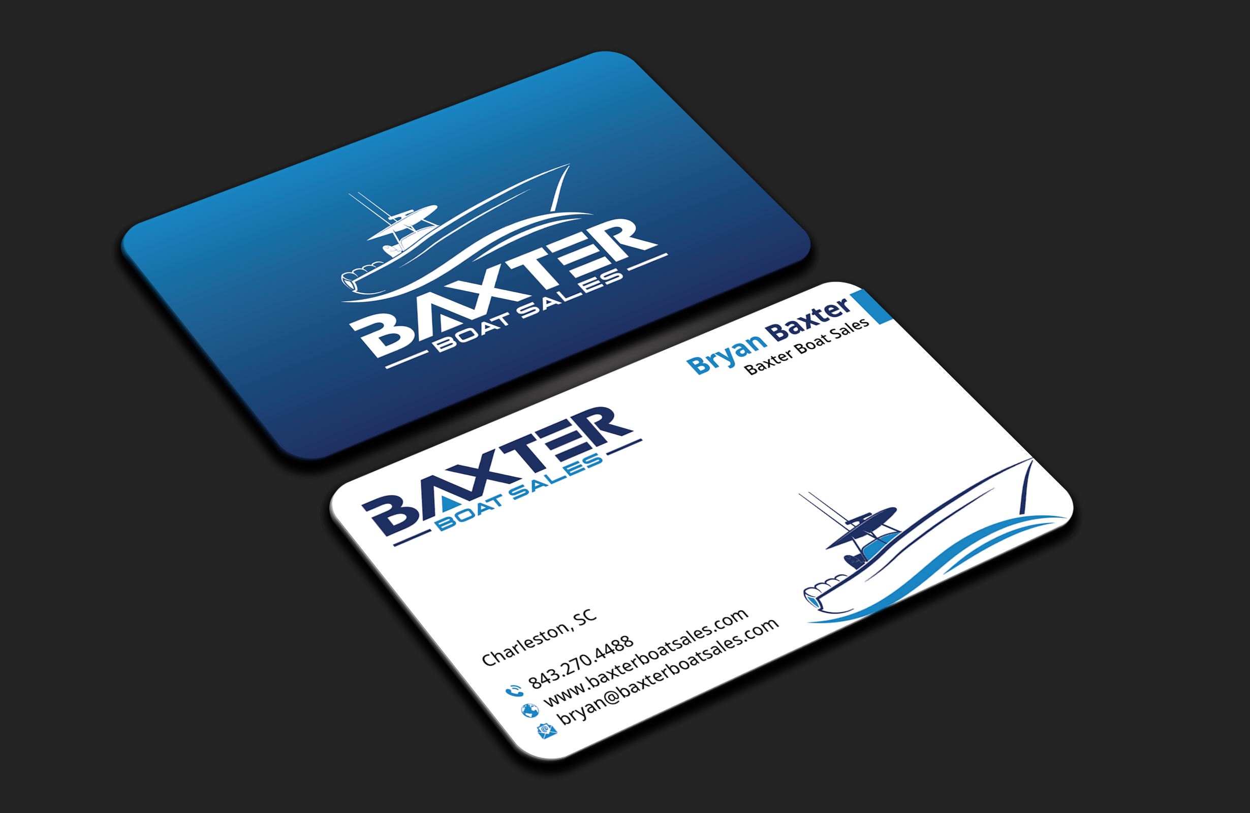 Visitenkarten-Design von DesignerShahadat für Baxter Boat Sales | Design #31424947