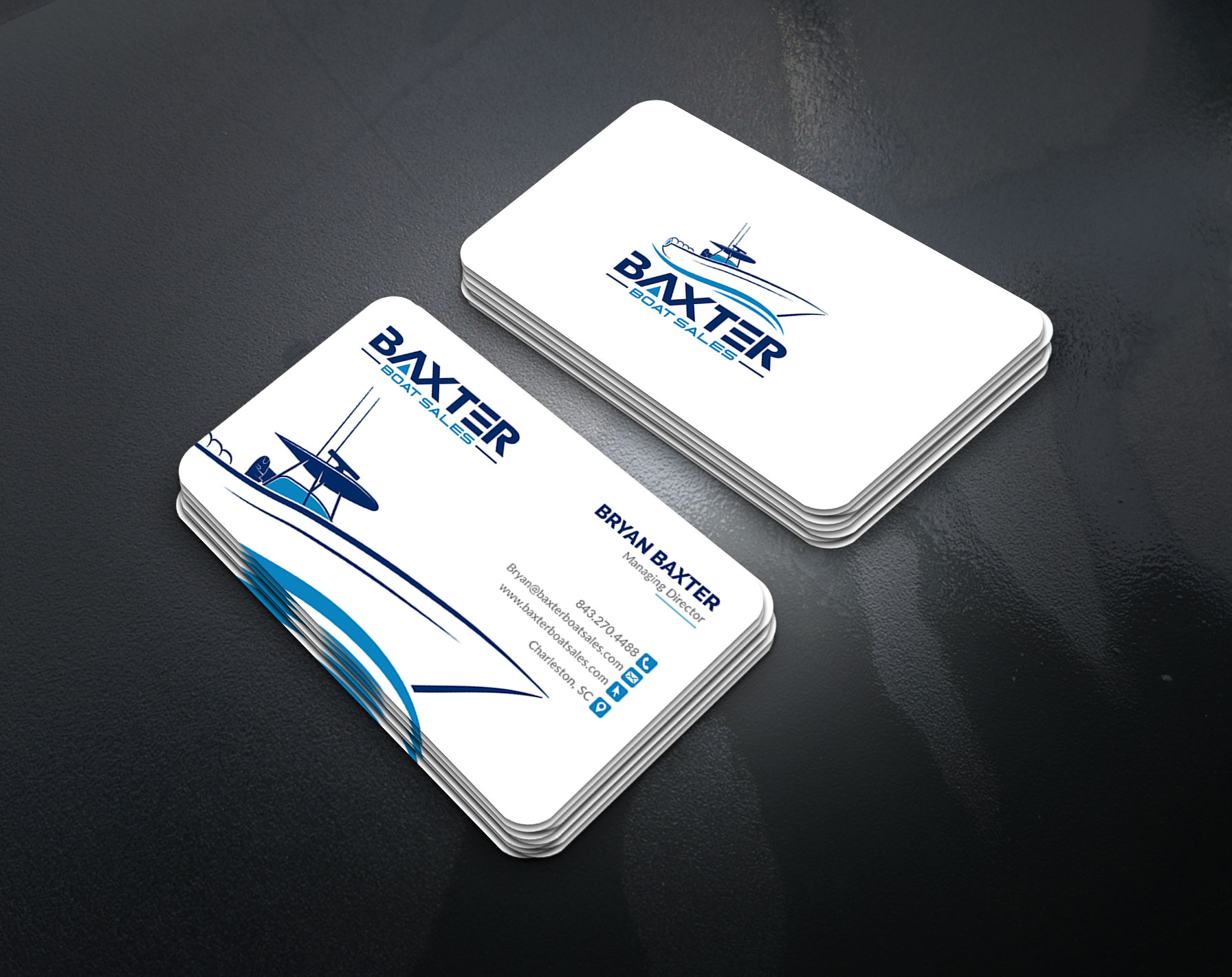Business Card Design by artbitin for Baxter Boat Sales | Design #31424654