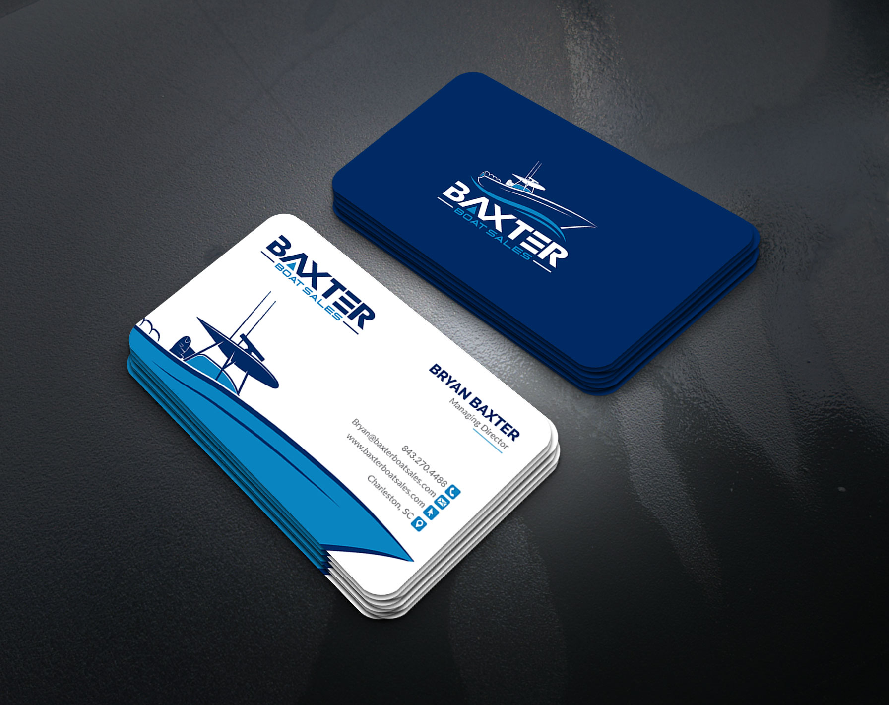 Business Card Design by artbitin for Baxter Boat Sales | Design #31424655