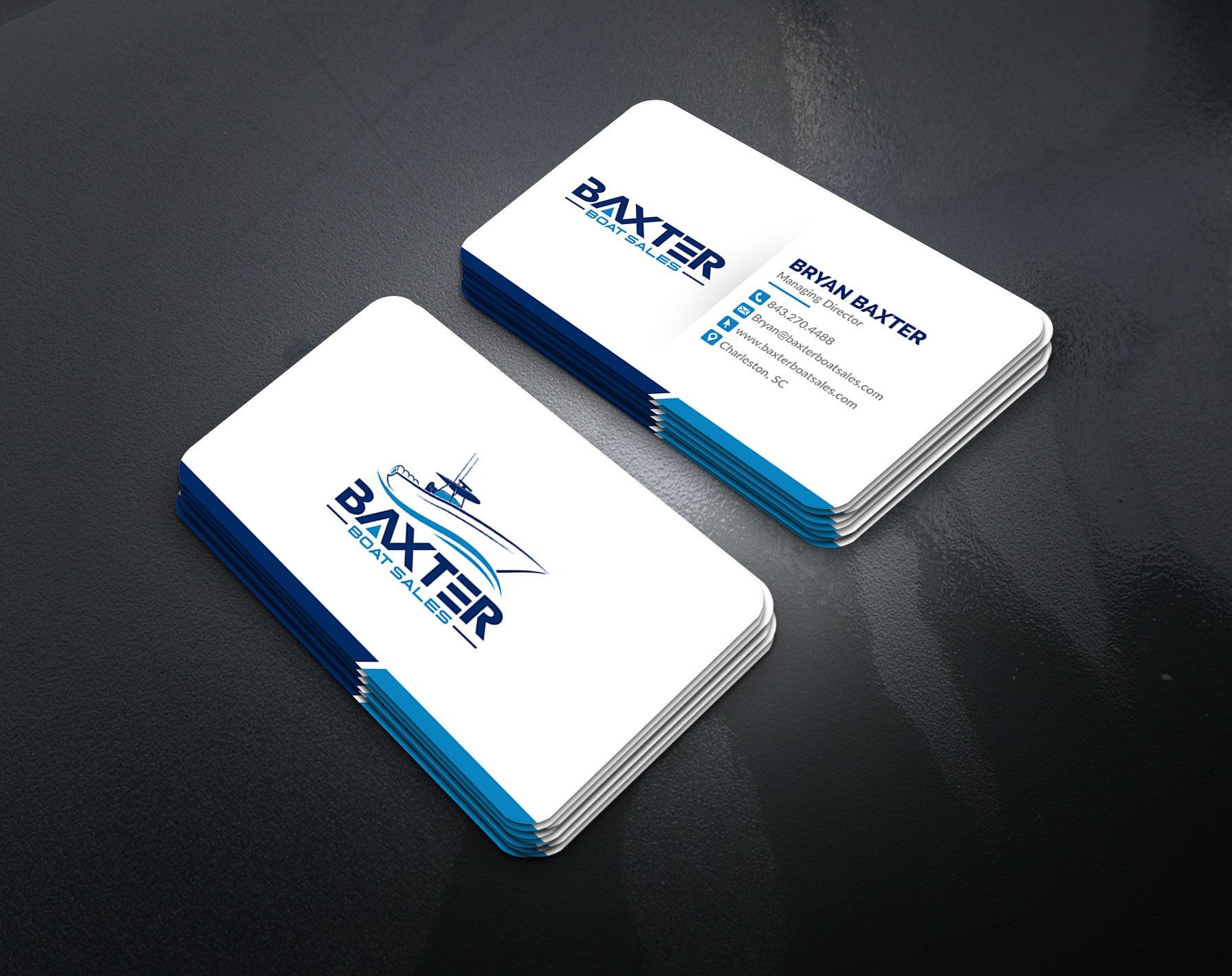 Business Card Design by artbitin for Baxter Boat Sales | Design #31424659