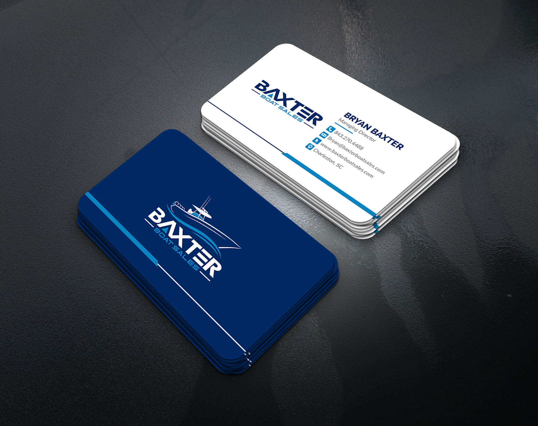 Business Card Design by artbitin for Baxter Boat Sales | Design #31424662