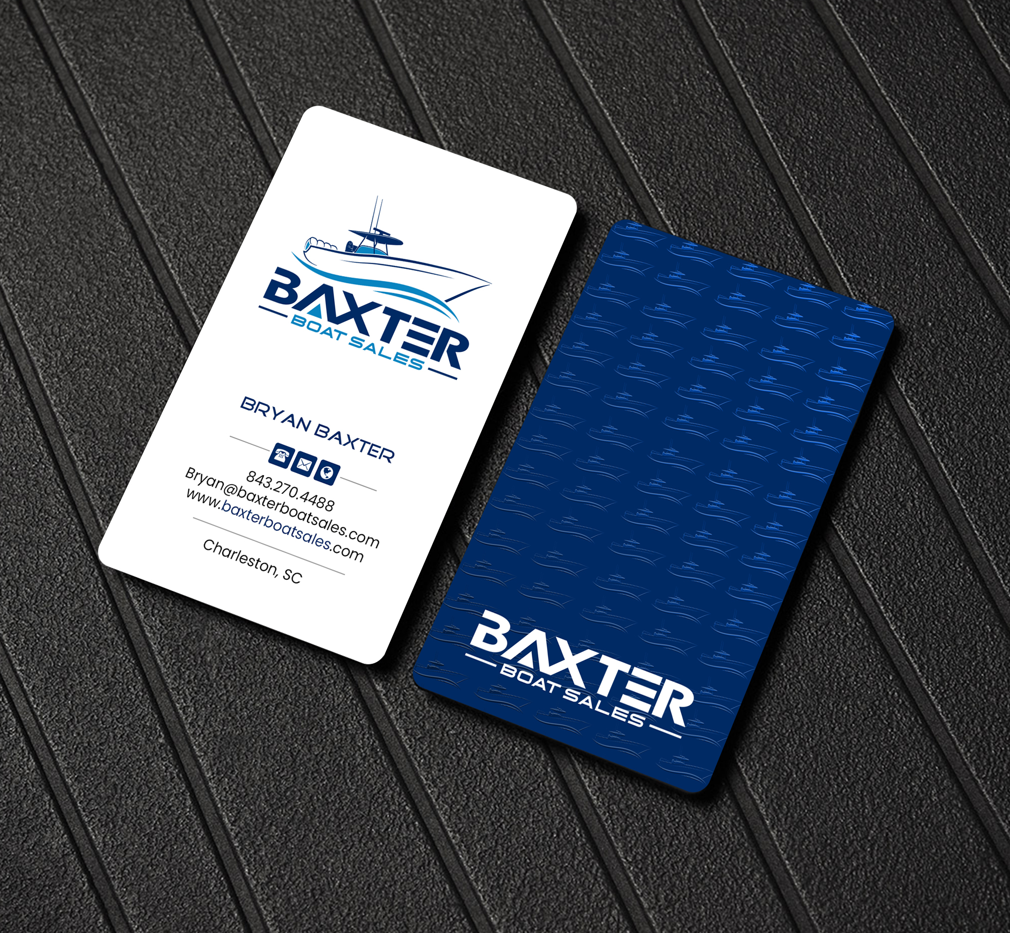 Visitenkarten-Design von Creations Box 2015 für Baxter Boat Sales | Design #31466892