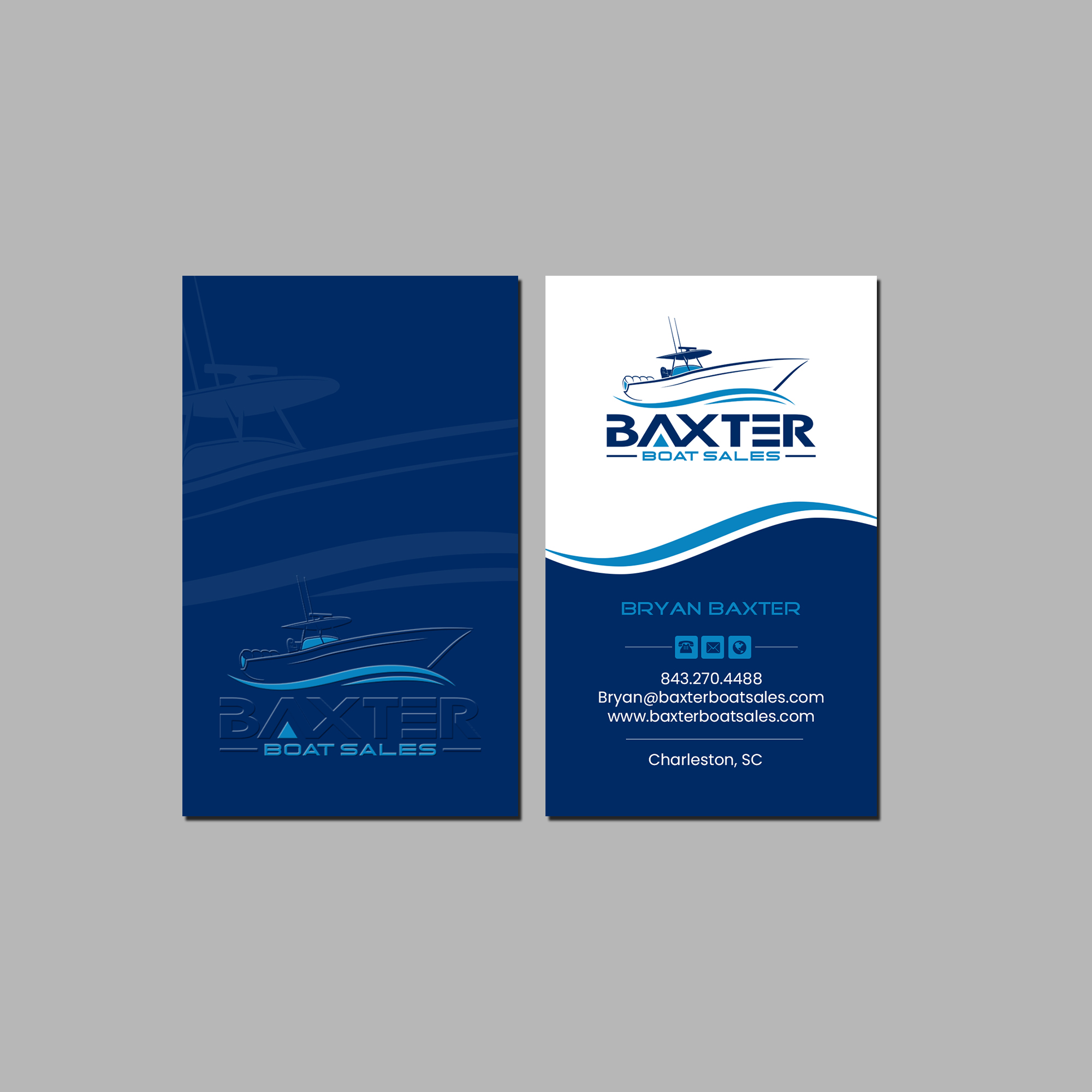 Design de Carte de Visite par Creations Box 2015 pour Baxter Boat Sales | Design #31466901