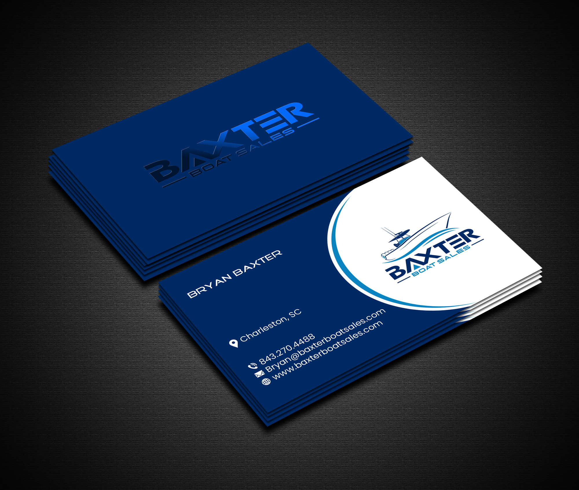 Design de Carte de Visite par Creations Box 2015 pour Baxter Boat Sales | Design #31466905