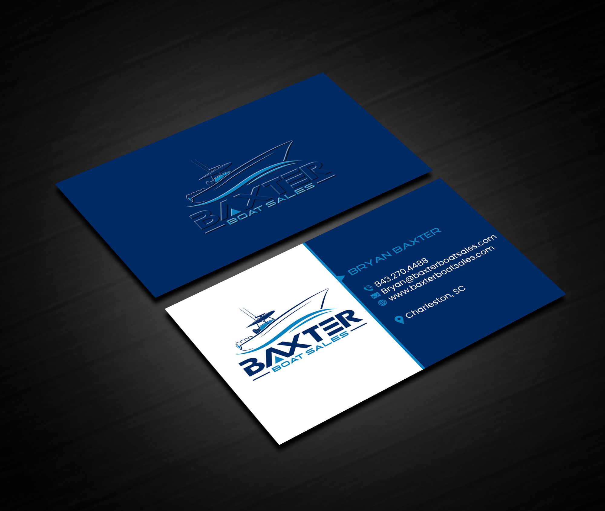 Design de Carte de Visite par Creations Box 2015 pour Baxter Boat Sales | Design #31466915