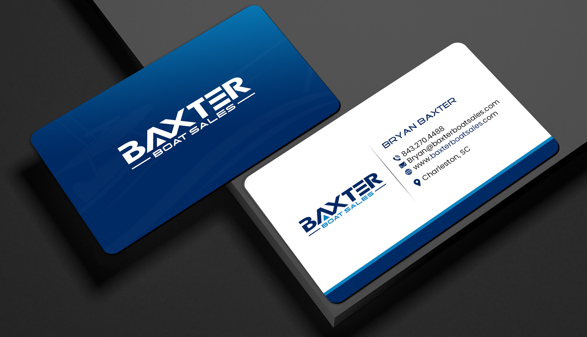 Design de Carte de Visite par Creations Box 2015 pour Baxter Boat Sales | Design #31466919