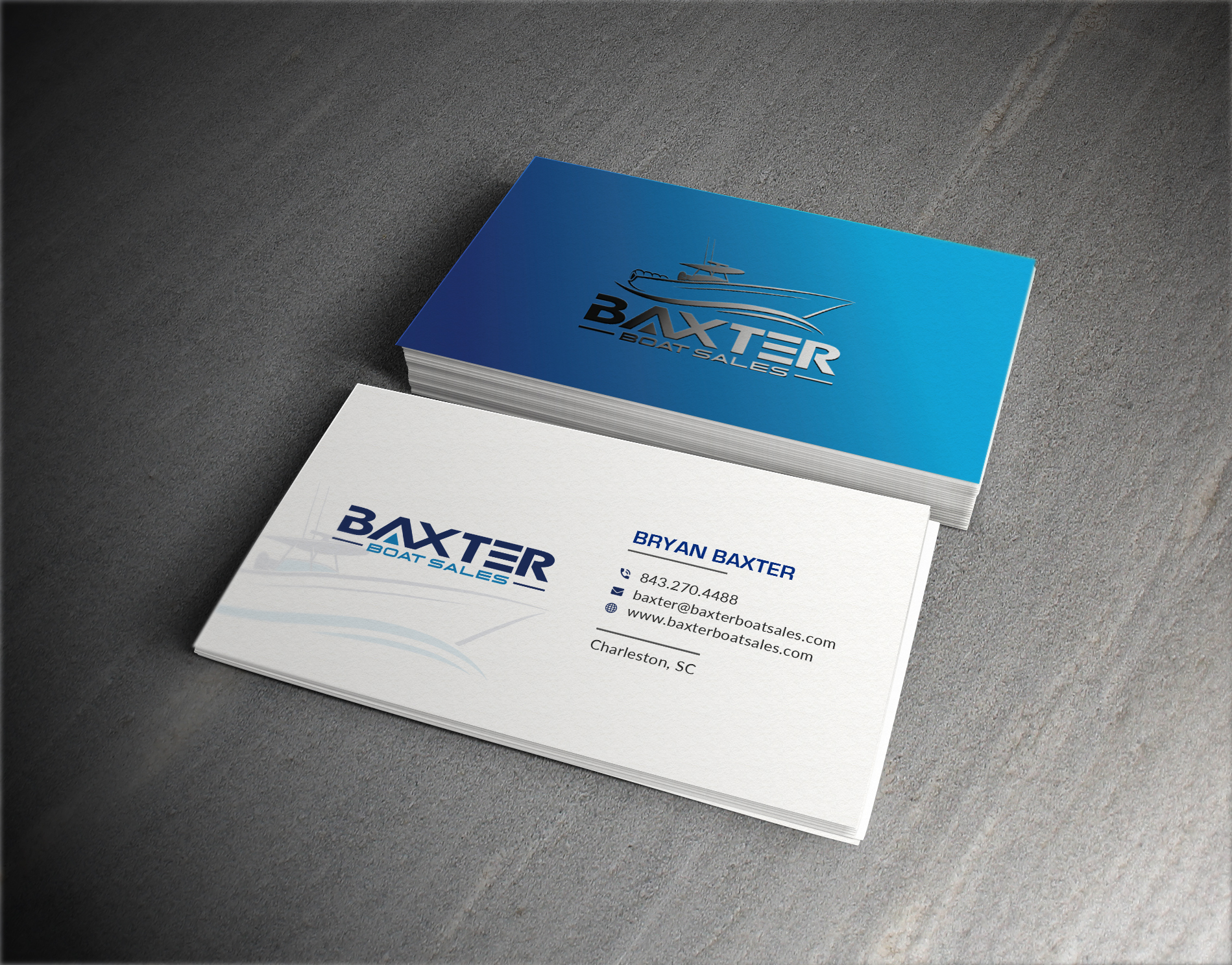 Business Card Design by Bold Pixels for Baxter Boat Sales | Design #31450295