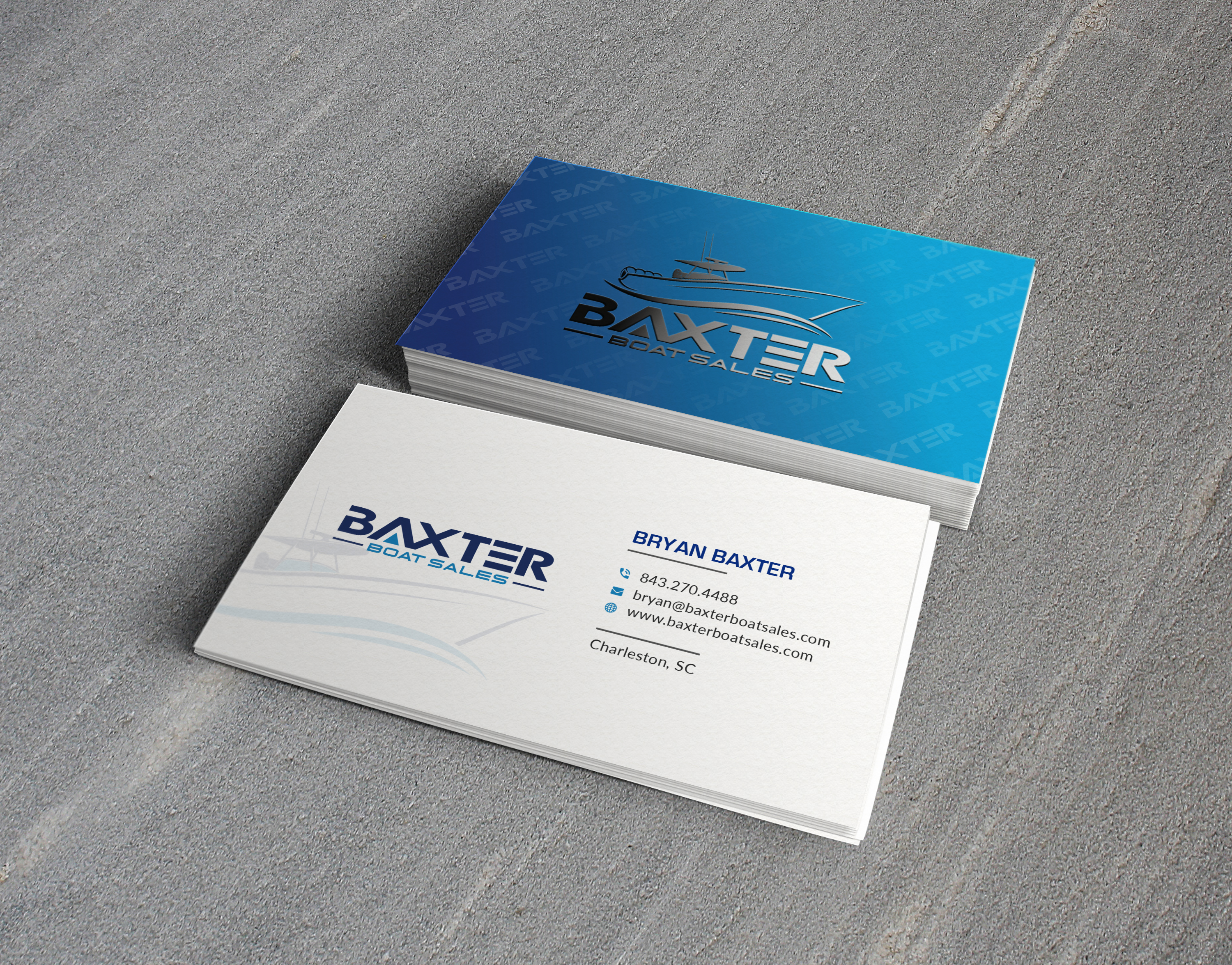 Diseño de Tarjeta de Presentación por Bold Pixels para Baxter Boat Sales | Diseño #31530348