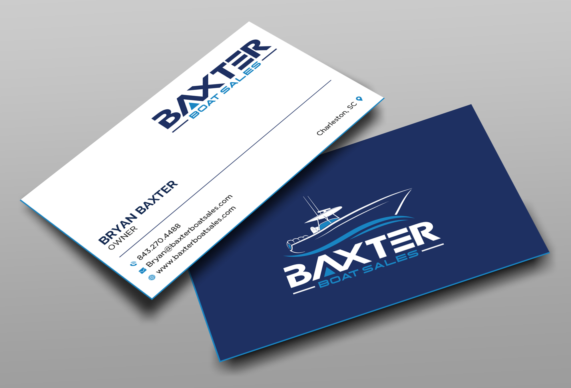 Business Card Design by Ekramul Hossen 2 for Baxter Boat Sales | Design #31423672