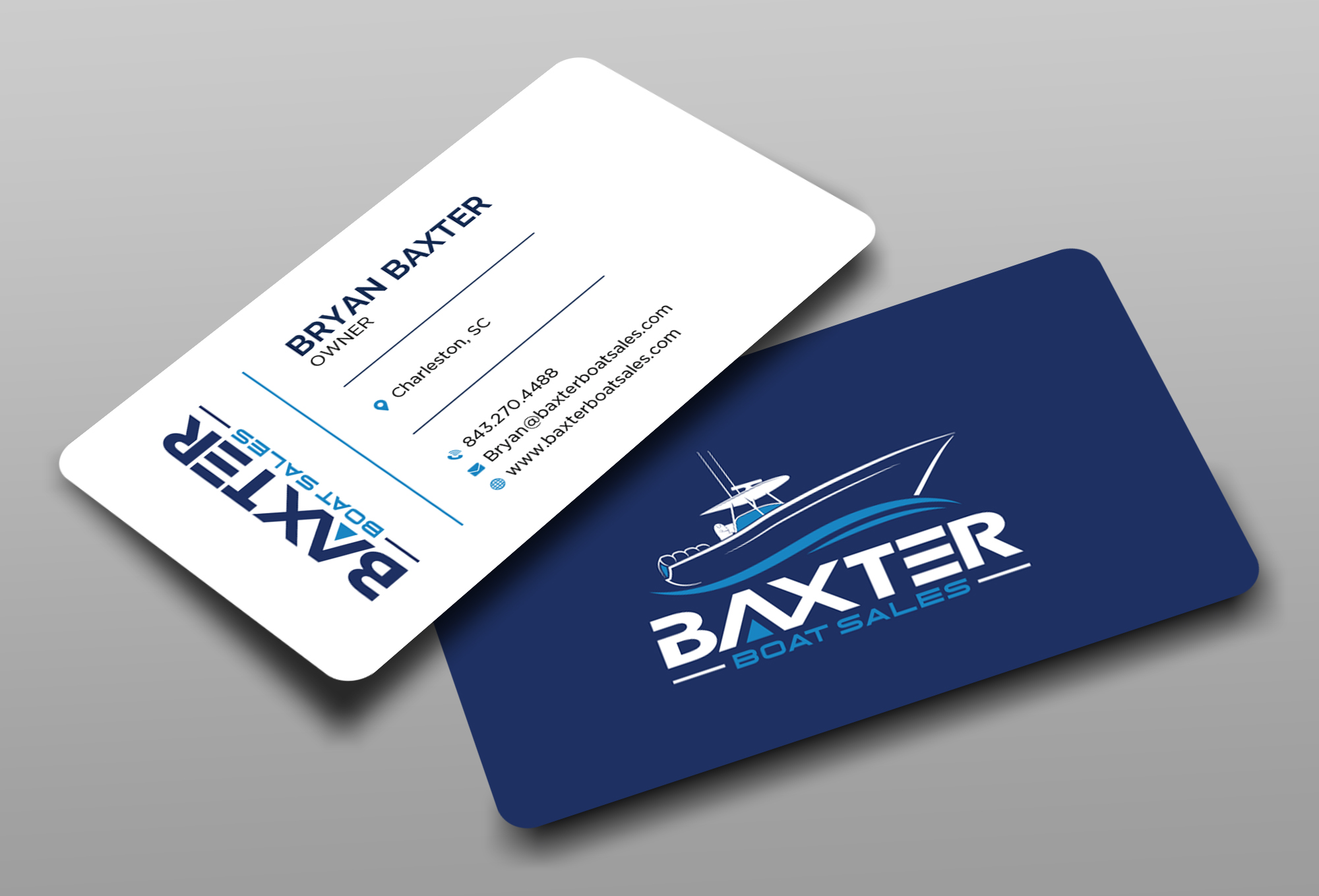 Business Card Design by Ekramul Hossen 2 for Baxter Boat Sales | Design #31424048
