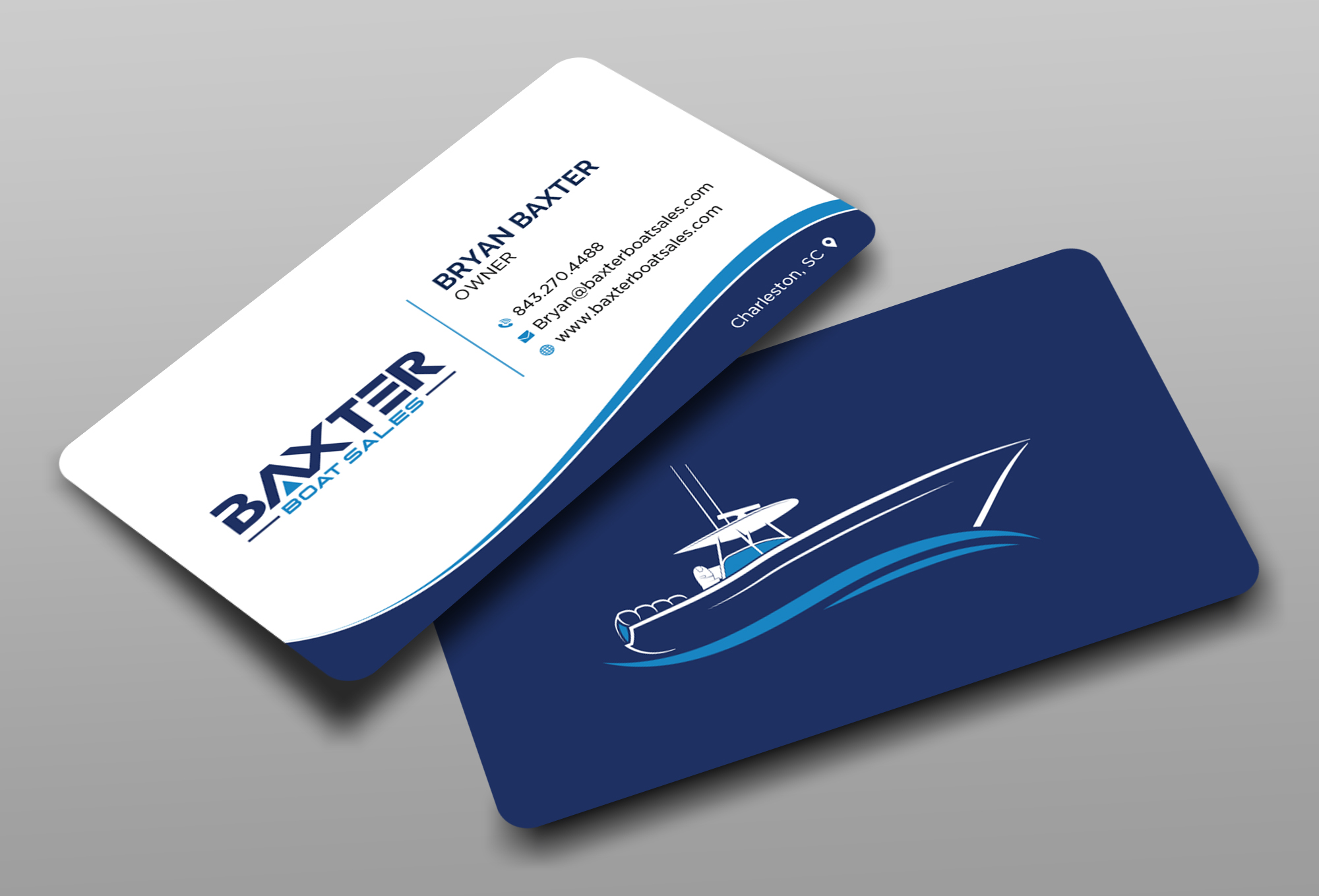 Business Card Design by Ekramul Hossen 2 for Baxter Boat Sales | Design #31429735