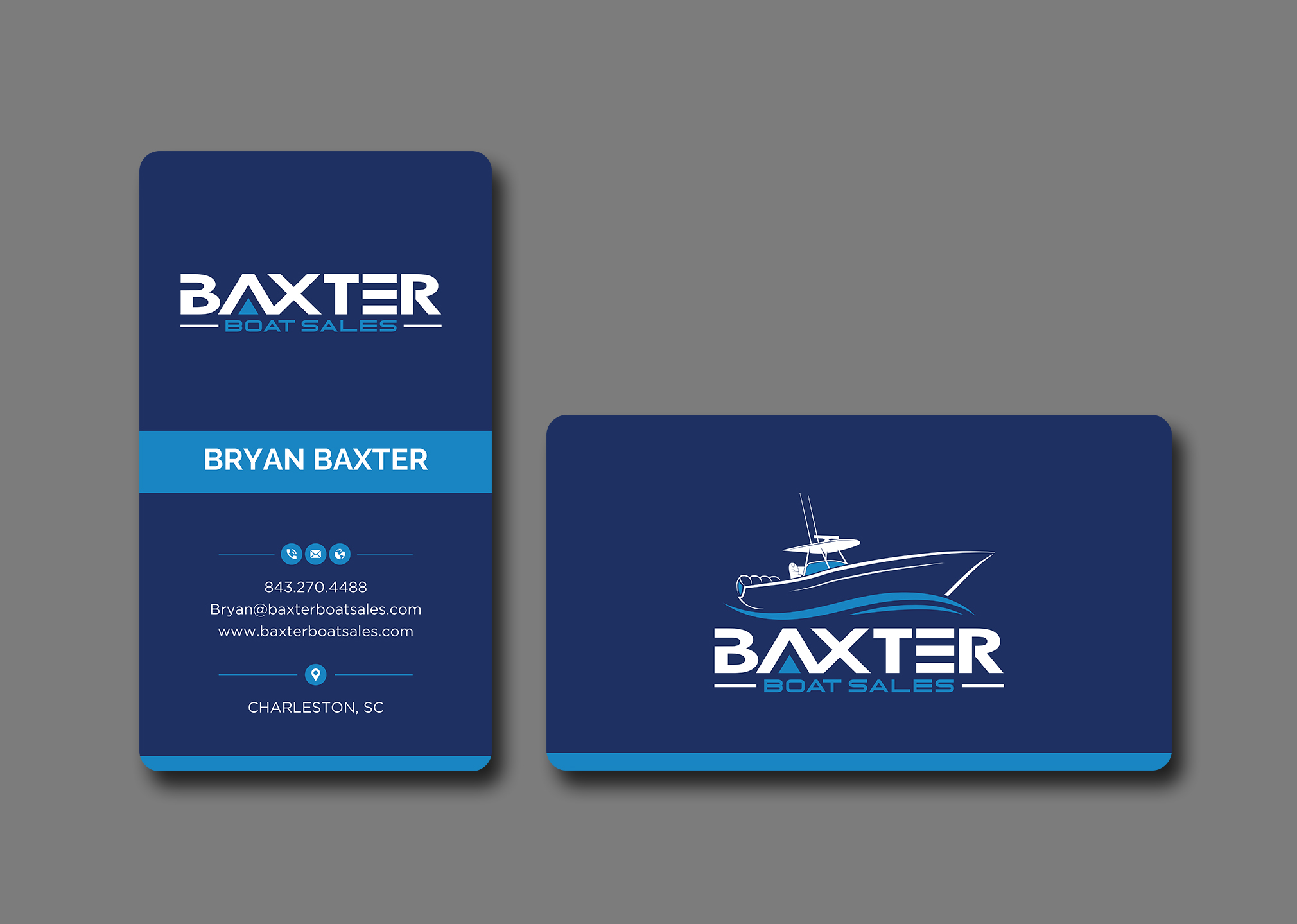 Business Card Design by Ekramul Hossen 2 for Baxter Boat Sales | Design #31447864