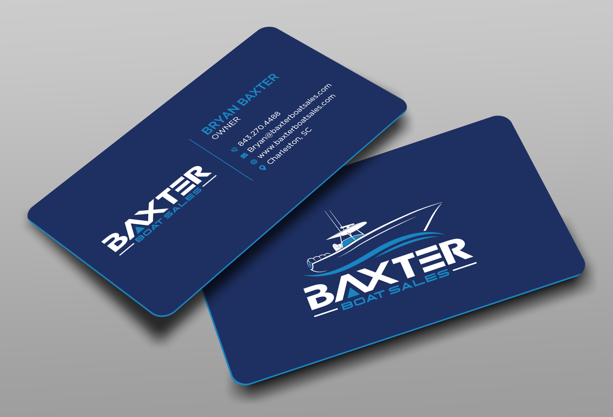 Business Card Design by Ekramul Hossen 2 for Baxter Boat Sales | Design #31447866