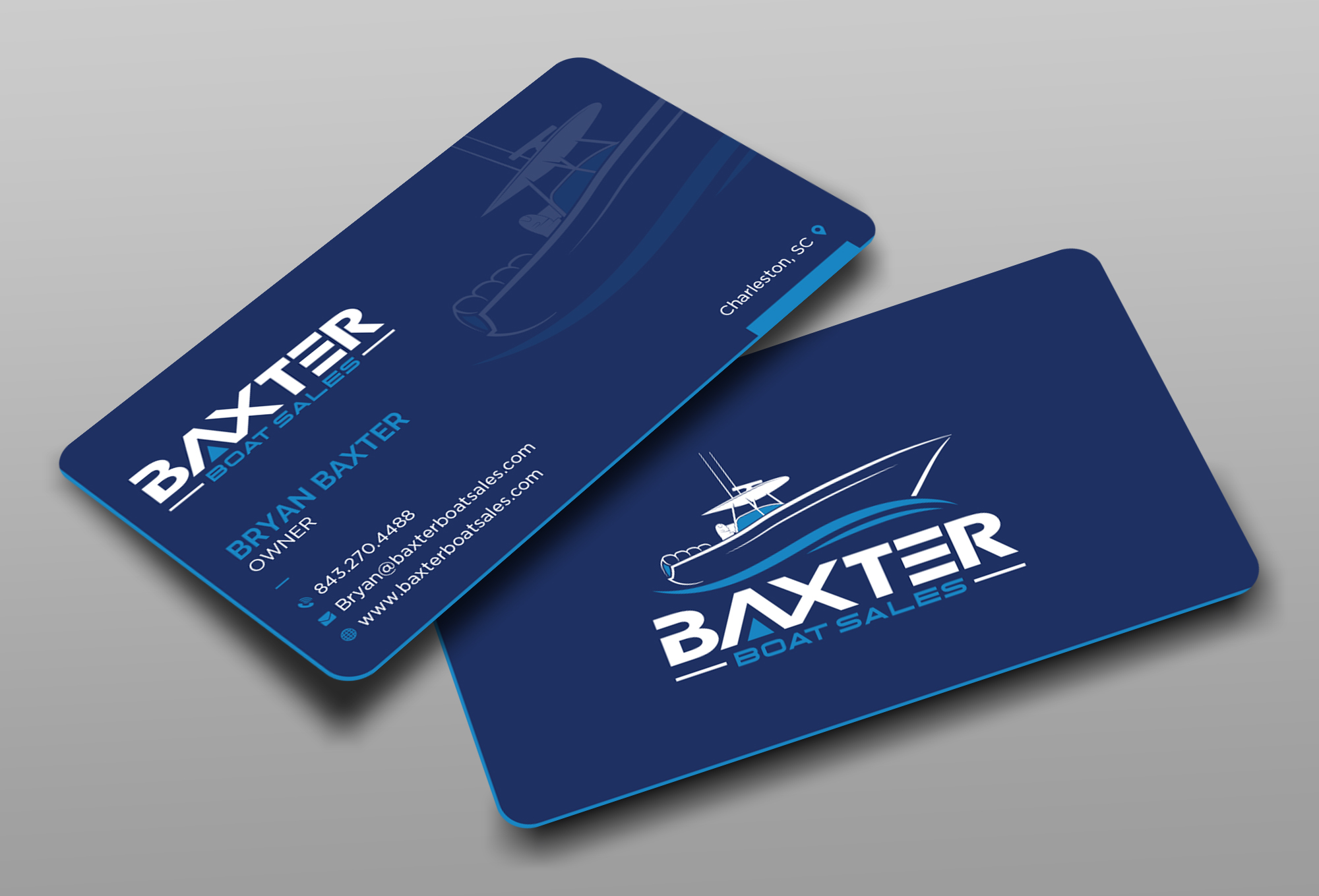 Business Card Design by Ekramul Hossen 2 for Baxter Boat Sales | Design #31447867