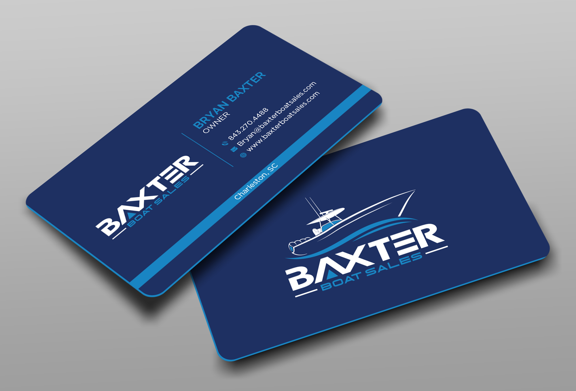 Business Card Design by Ekramul Hossen 2 for Baxter Boat Sales | Design #31447868
