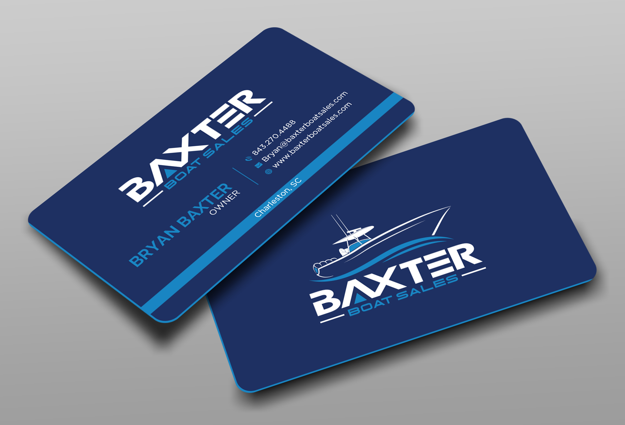 Business Card Design by Ekramul Hossen 2 for Baxter Boat Sales | Design #31447869