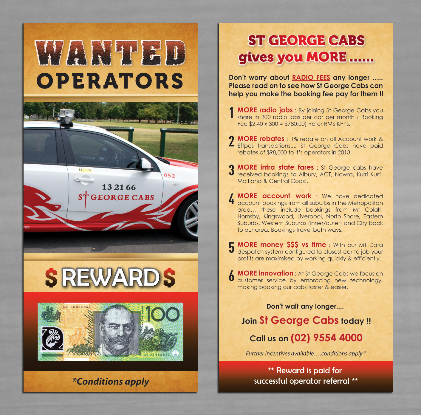 Design de Flyer par Sbss pour St George Cabs | Design #3103006