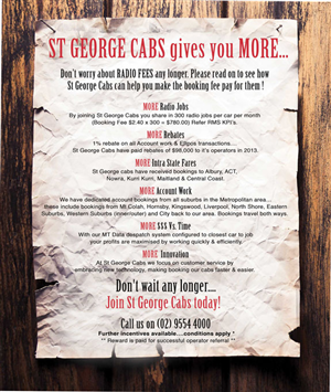Design de Flyer par ZinTech pour St George Cabs | Design : #3094974