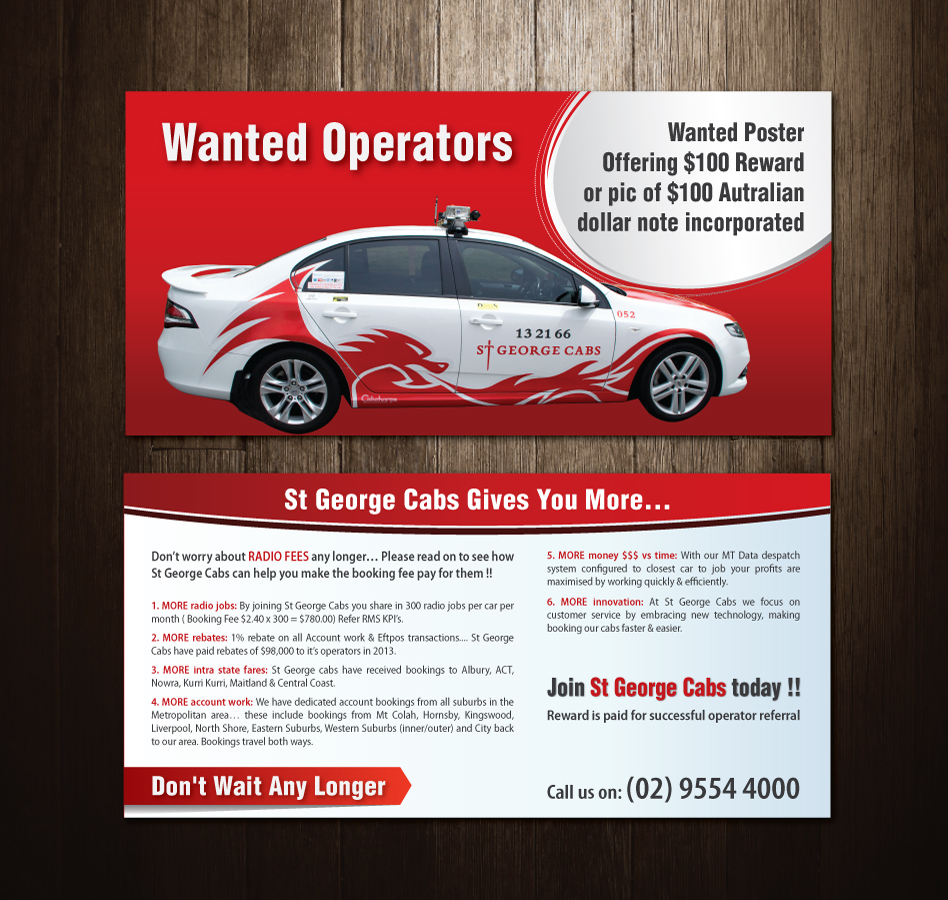 Flyer Design by meet007 for St George Cabs | Design #3091941