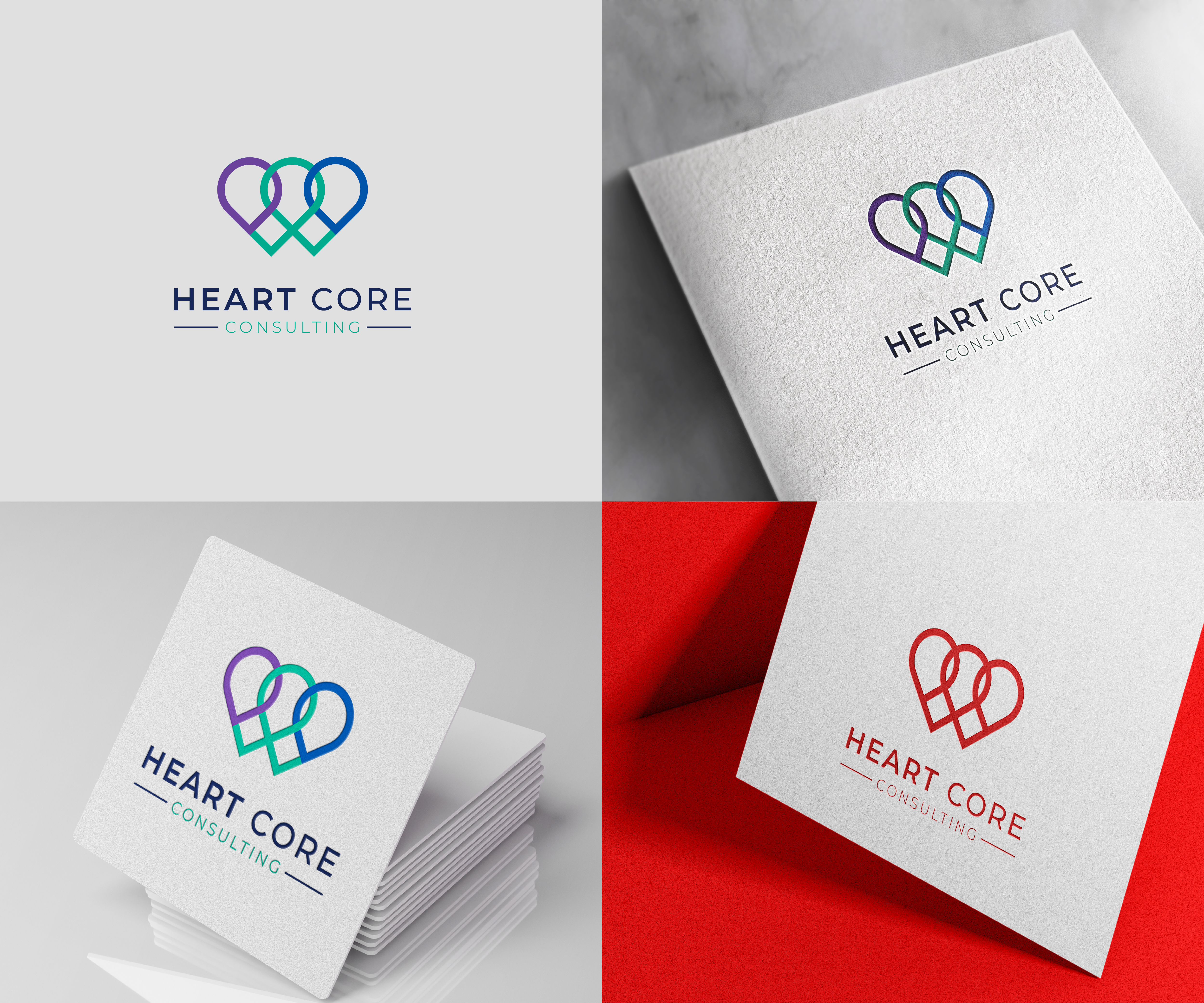 Logo Design by Tube light for Heart Core Consulting | Design #31502276