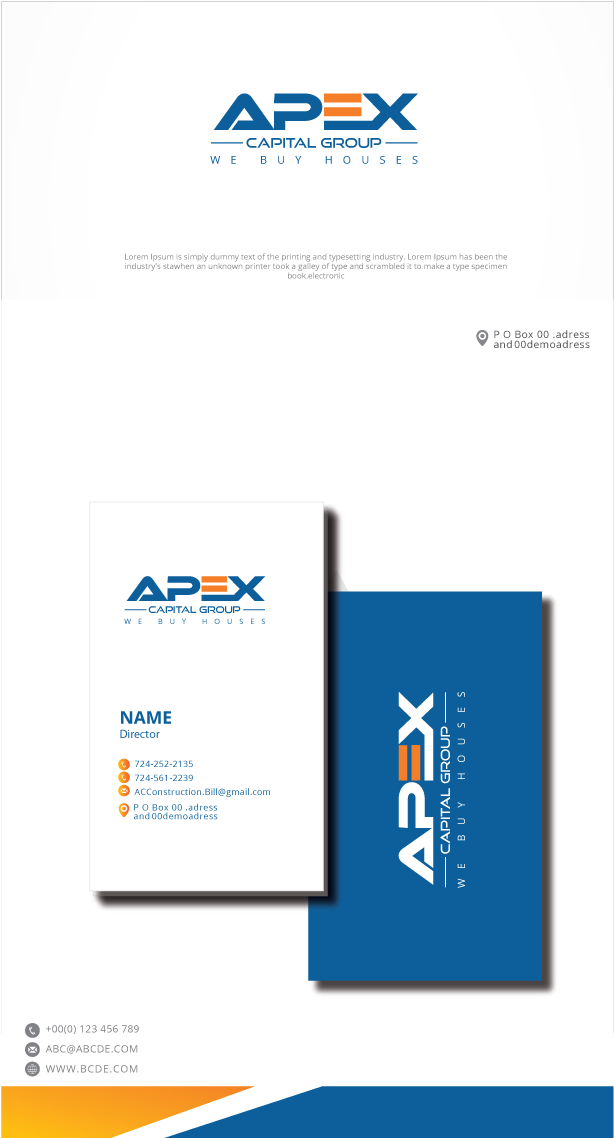 Logo Design by zebronicgraphic for APEX Capital Construction  | Design #31455078