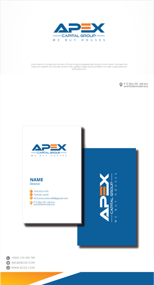 Logo Design by zebronicgraphic for APEX Capital Construction  | Design: #31455078