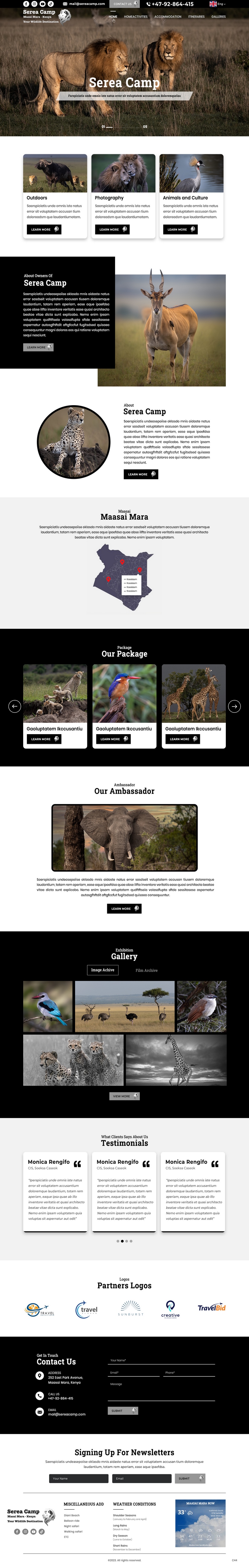 Wordpress Design by pb for Serea Camp / Nature Travel As | Design #31470778