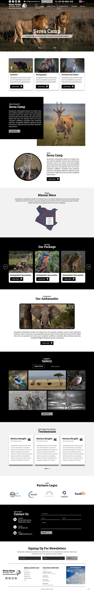 Design Wordpress par pb pour Serea Camp / Nature Travel As | Design : #31470778