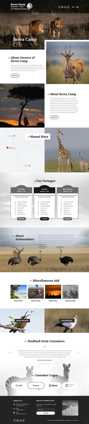 Design Wordpress par pb pour Serea Camp / Nature Travel As | Design : #31470779