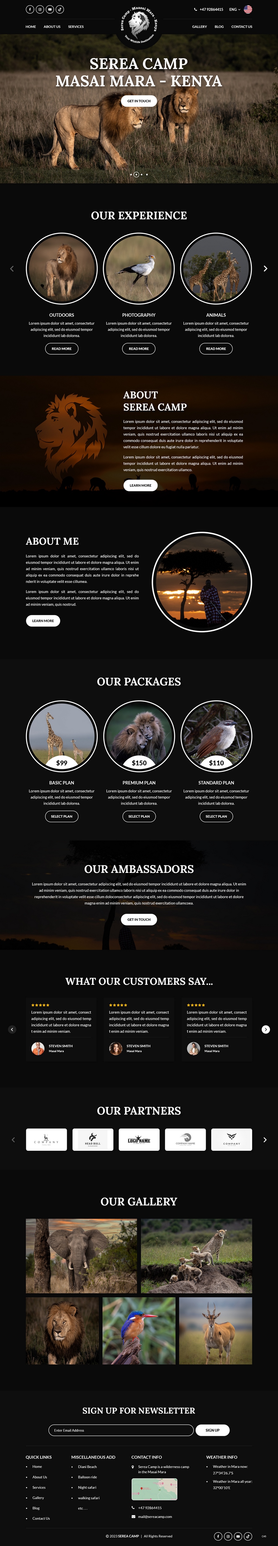 Wordpress Design by pb for Serea Camp / Nature Travel As | Design #31470780