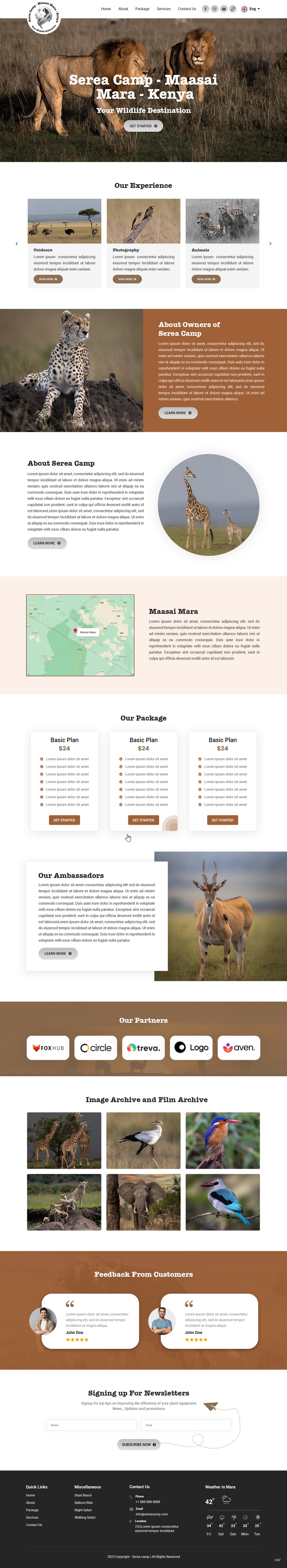 Wordpress Design by pb for Serea Camp / Nature Travel As | Design #31470782