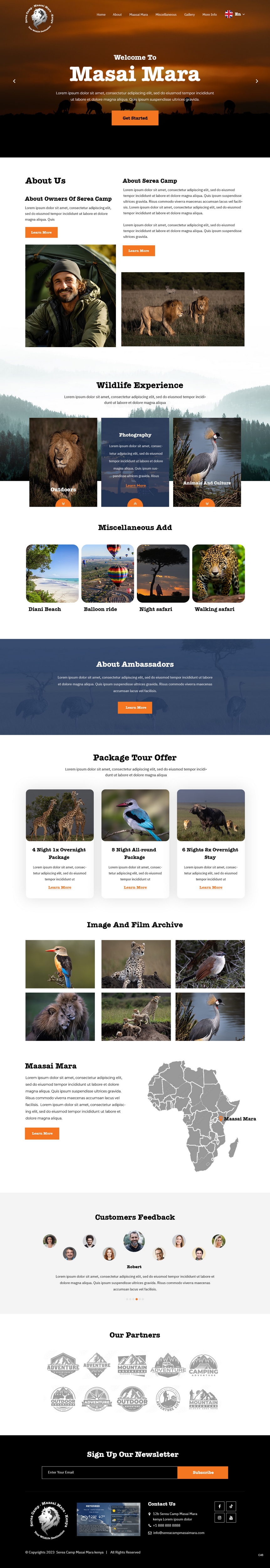 Wordpress Design by pb for Serea Camp / Nature Travel As | Design #31470788