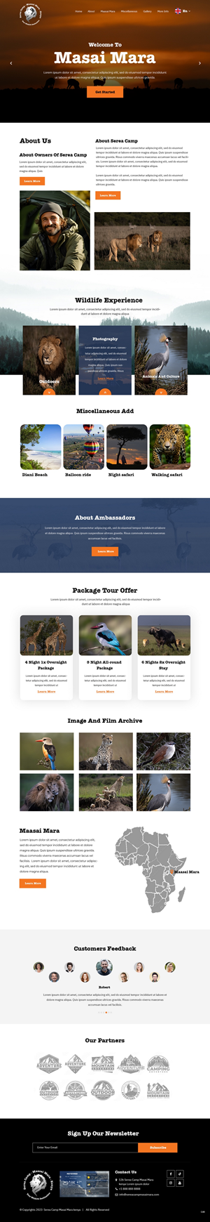 Design Wordpress par pb pour Serea Camp / Nature Travel As | Design : #31470788