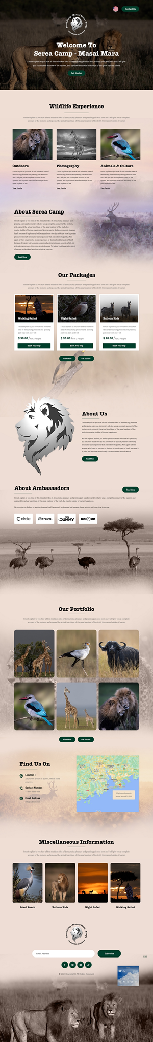 Design Wordpress par pb pour Serea Camp / Nature Travel As | Design : #31470791