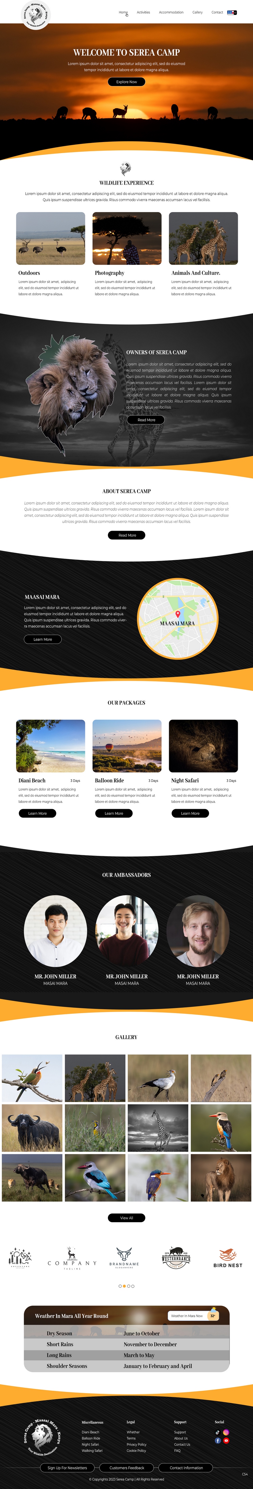 Wordpress Design by pb for Serea Camp / Nature Travel As | Design #31470792