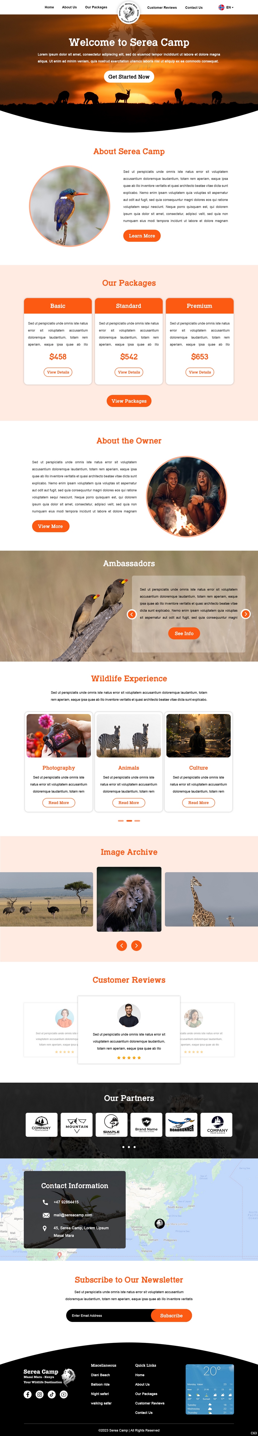 Wordpress Design by pb for Serea Camp / Nature Travel As | Design #31470794