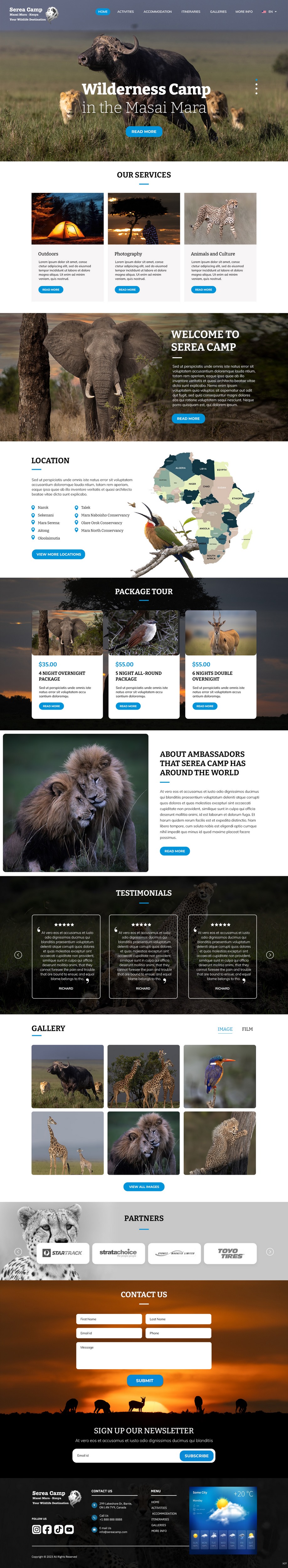 WordPress-Design von pb für Serea Camp / Nature Travel As | Design #31470799