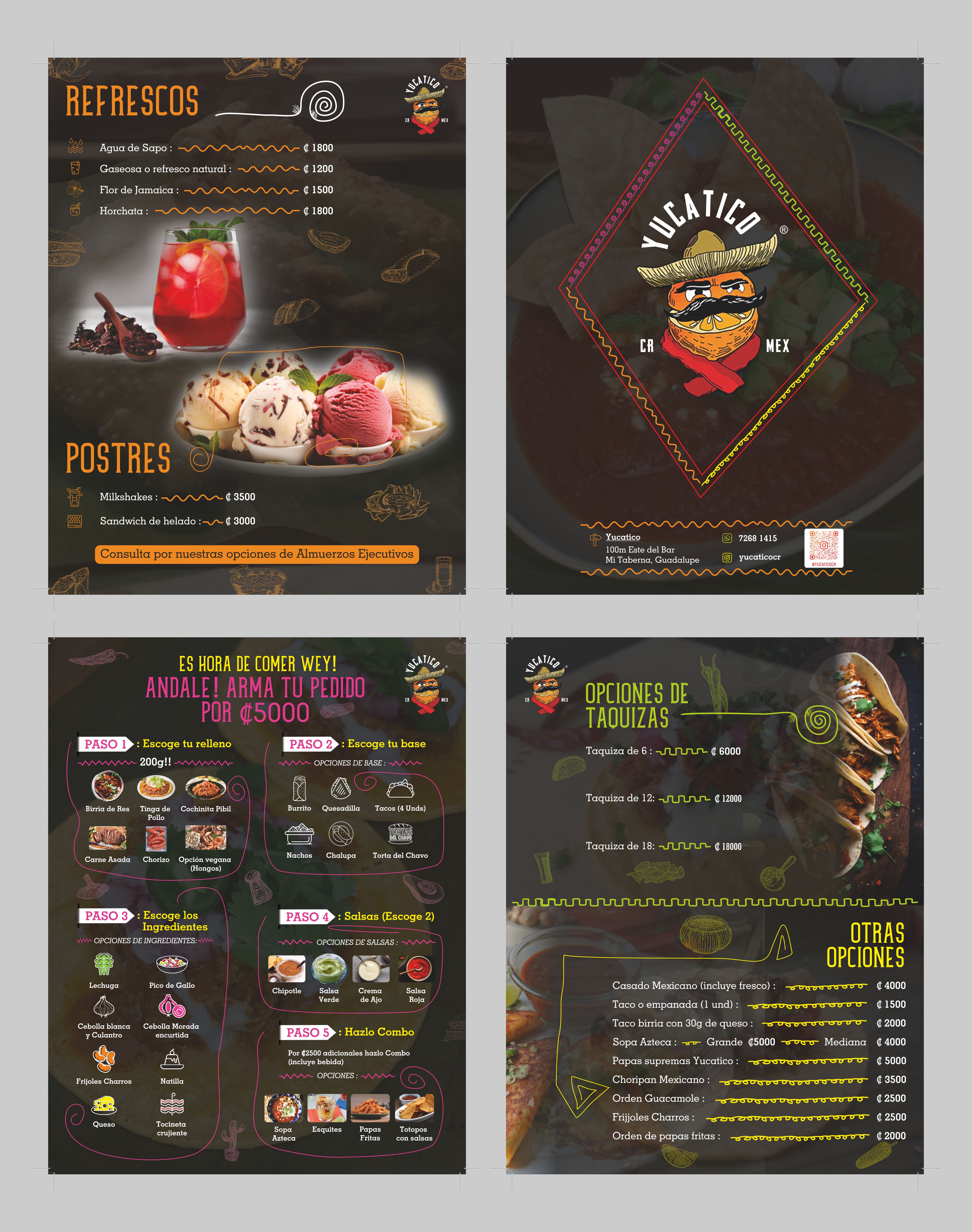 Menu Design by Fine Graphics House for Yucatico | Design #31628484