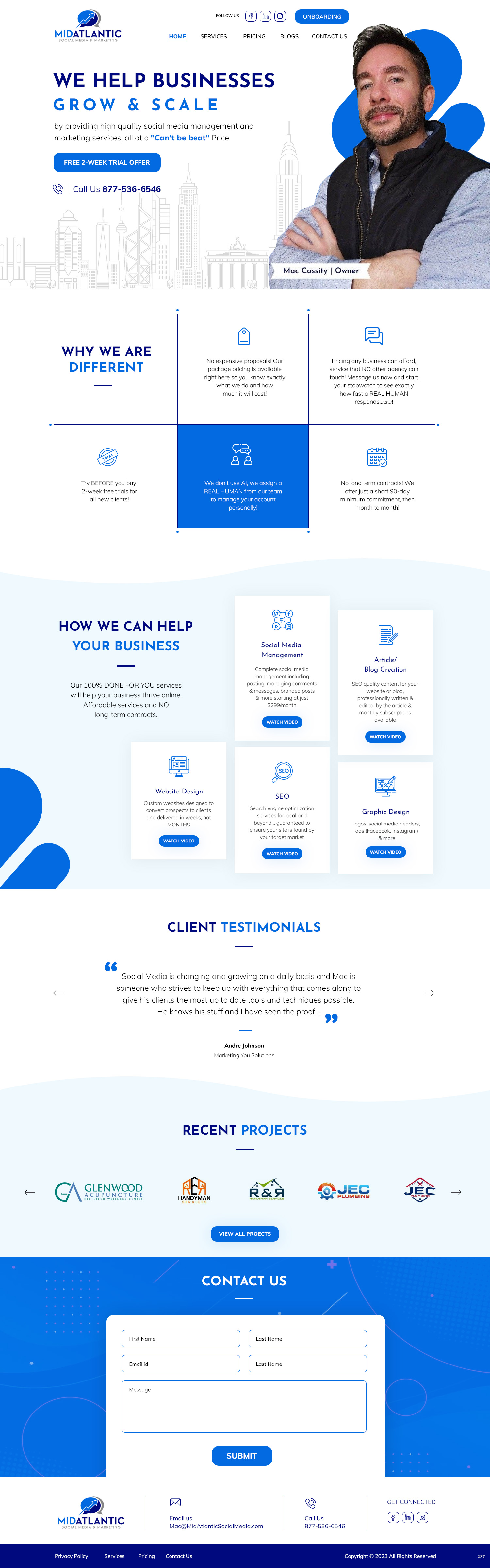 Landing Page Design by pb for Mac Cassity Enterprises | Design #31505260