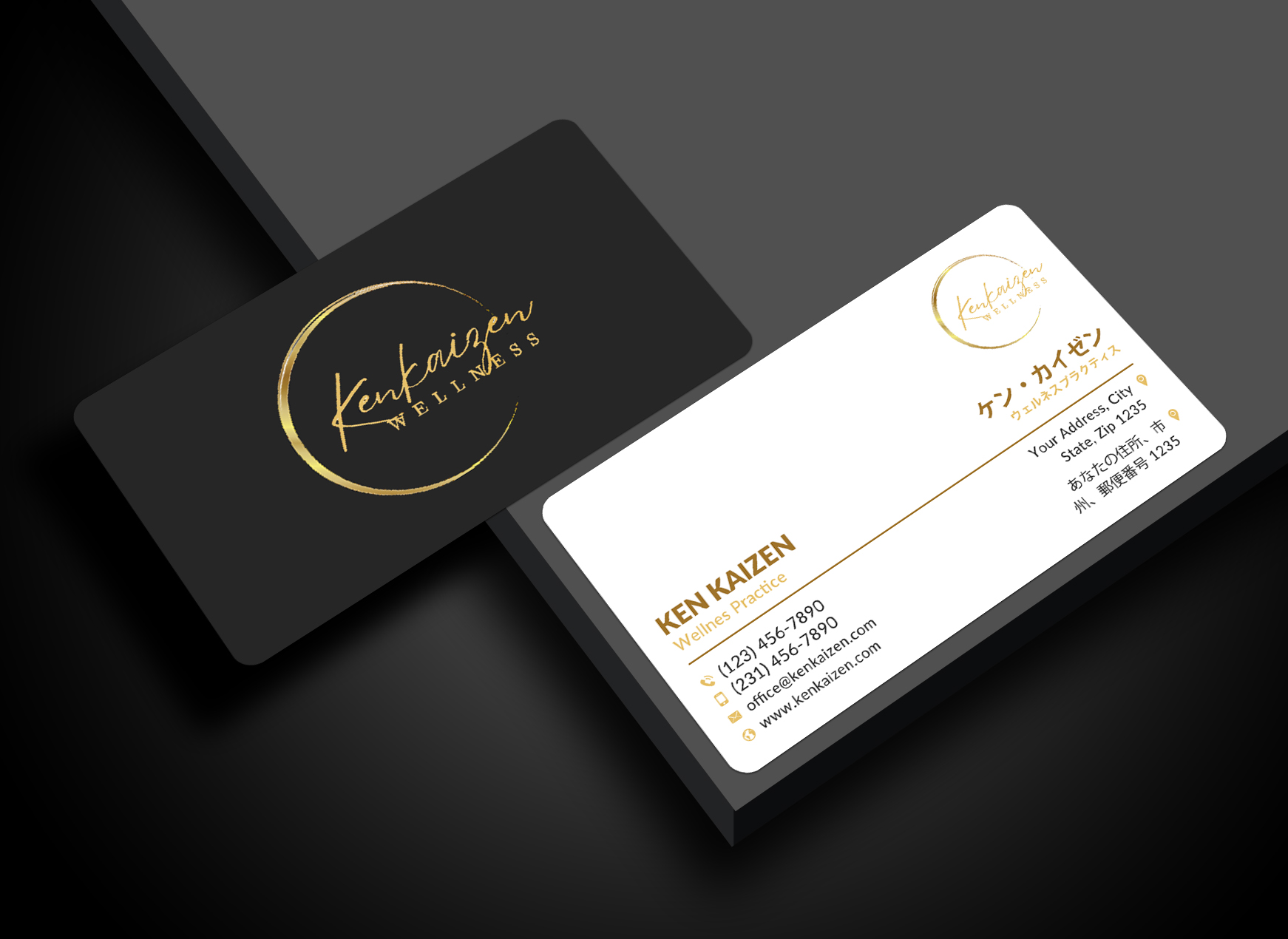 Business Card Design by Sun Moon Graphic Designer for KenKaizen Wellness | Design #31526171