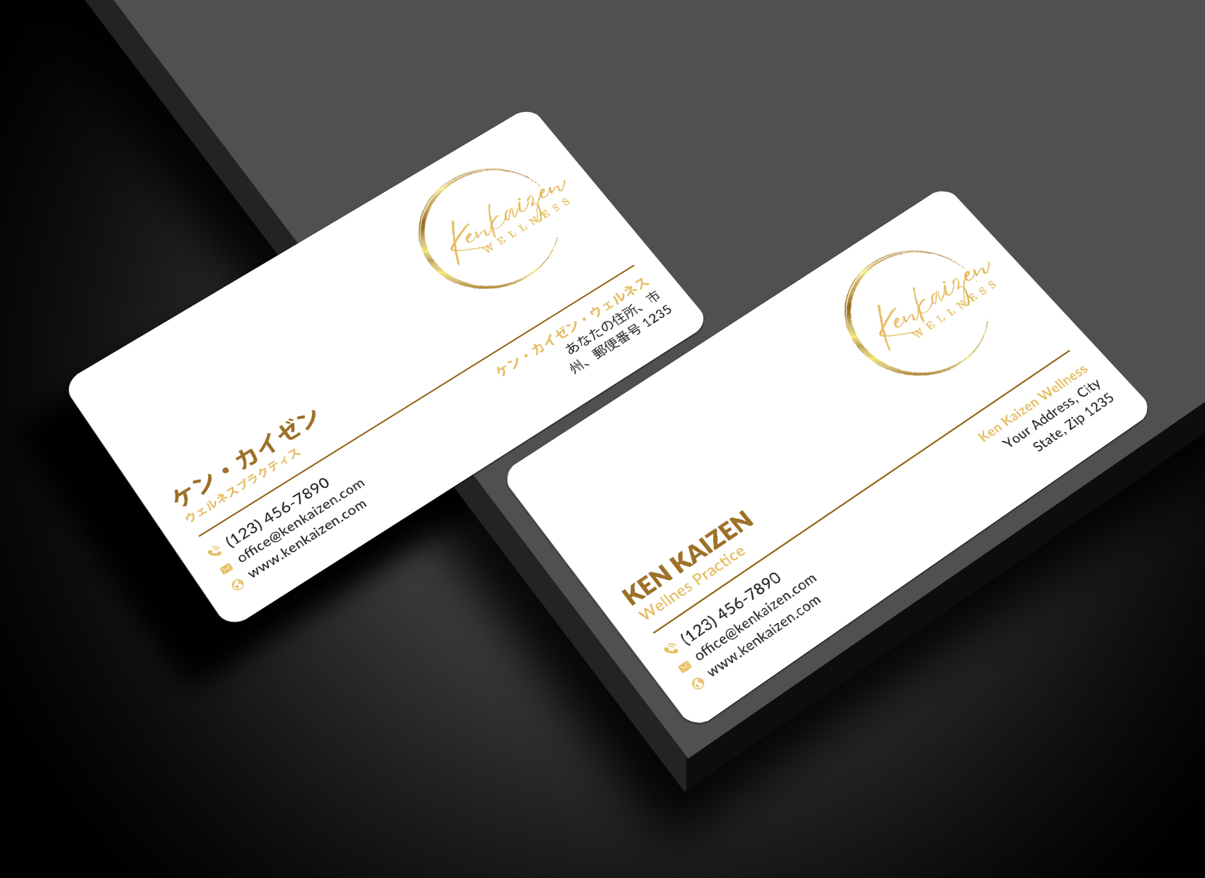 Business Card Design by Sun Moon Graphic Designer for KenKaizen Wellness | Design #31526174