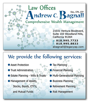 Business Card Design by Milager for Law Offices of Andrew C. Bagnall | Design #3094432